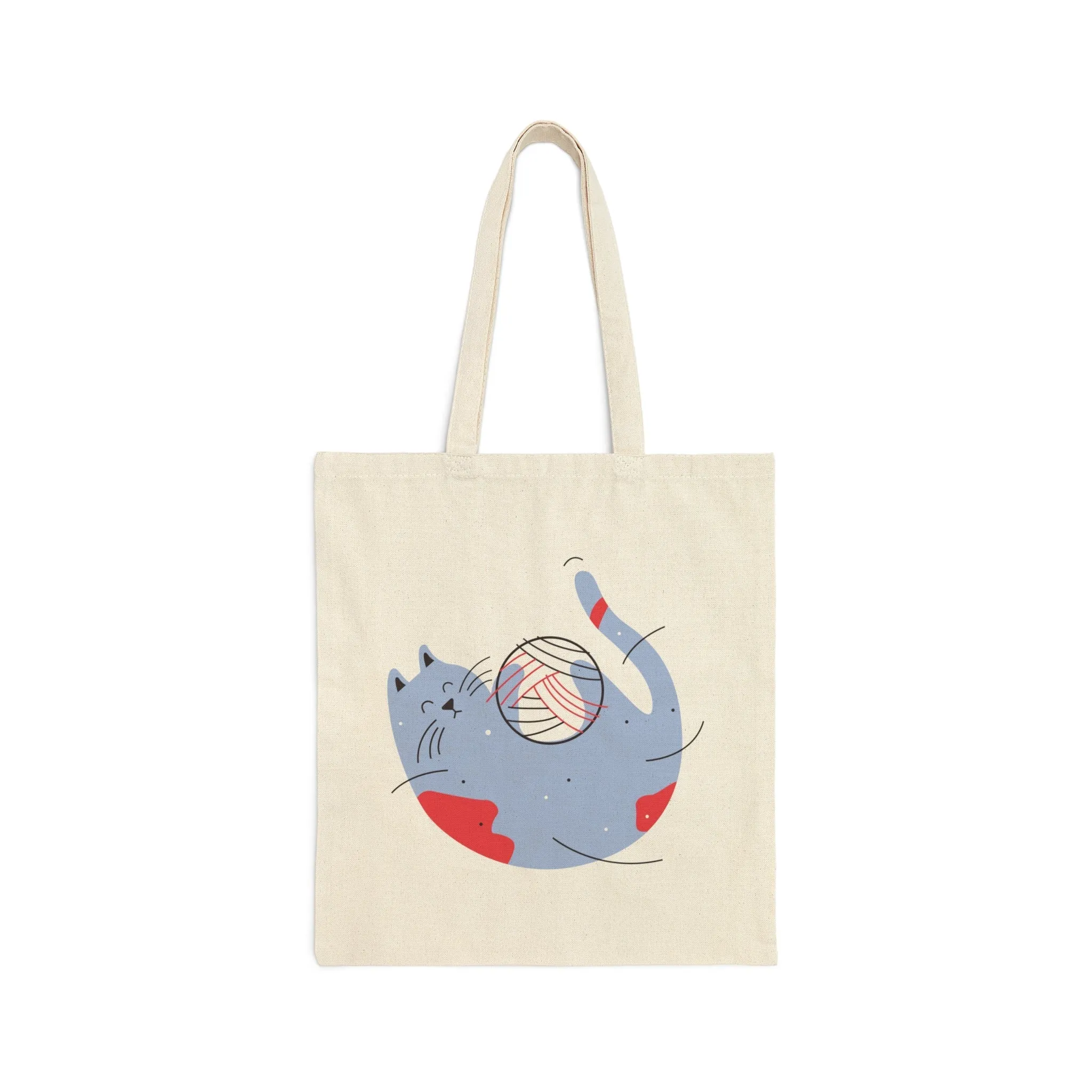 Cat with Yarn Tote Bag