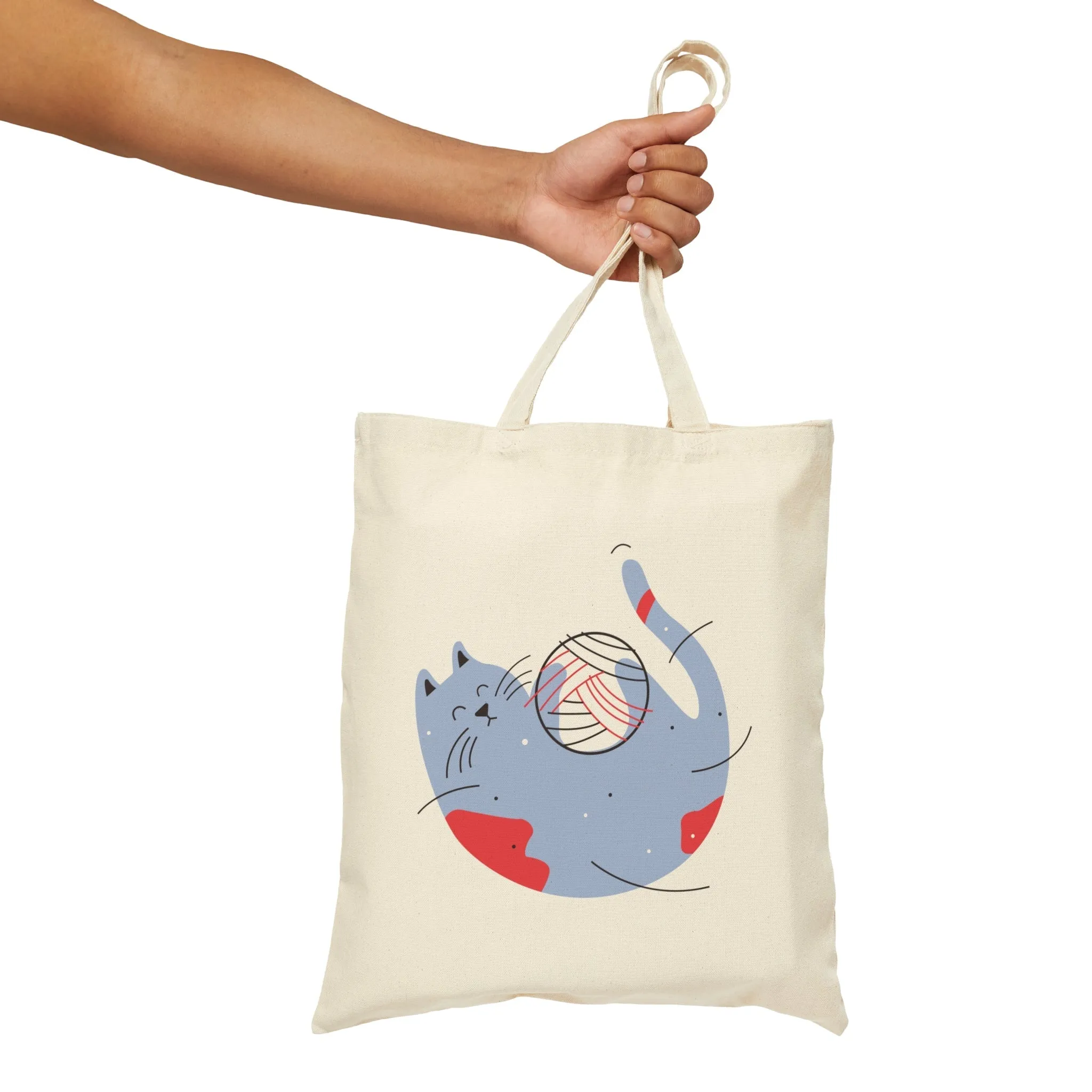 Cat with Yarn Tote Bag
