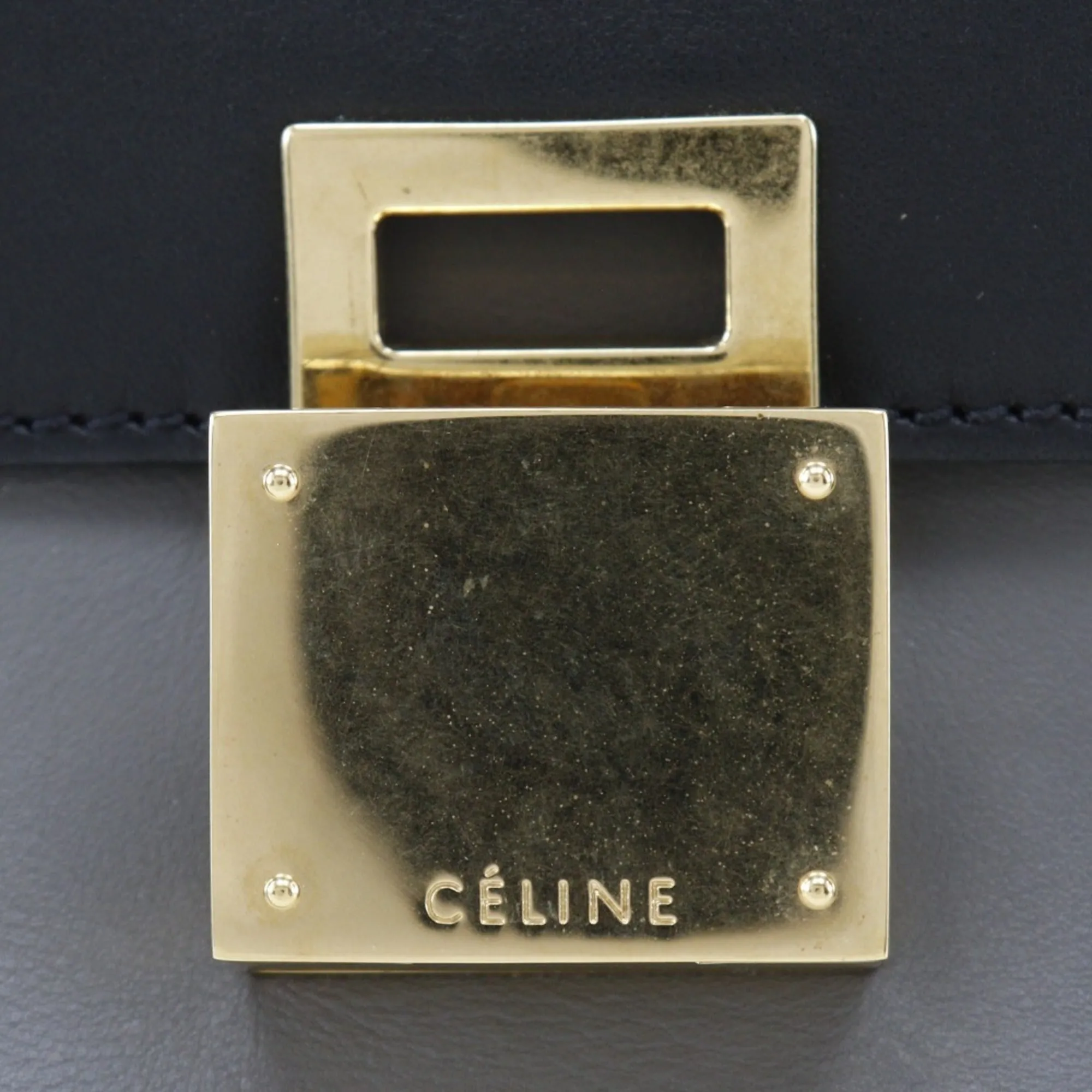 Celine Trapeze Handbag 2WAY Shoulder 169543PTA.25FO Calf x Suede Black/Gray/Orange Ladies