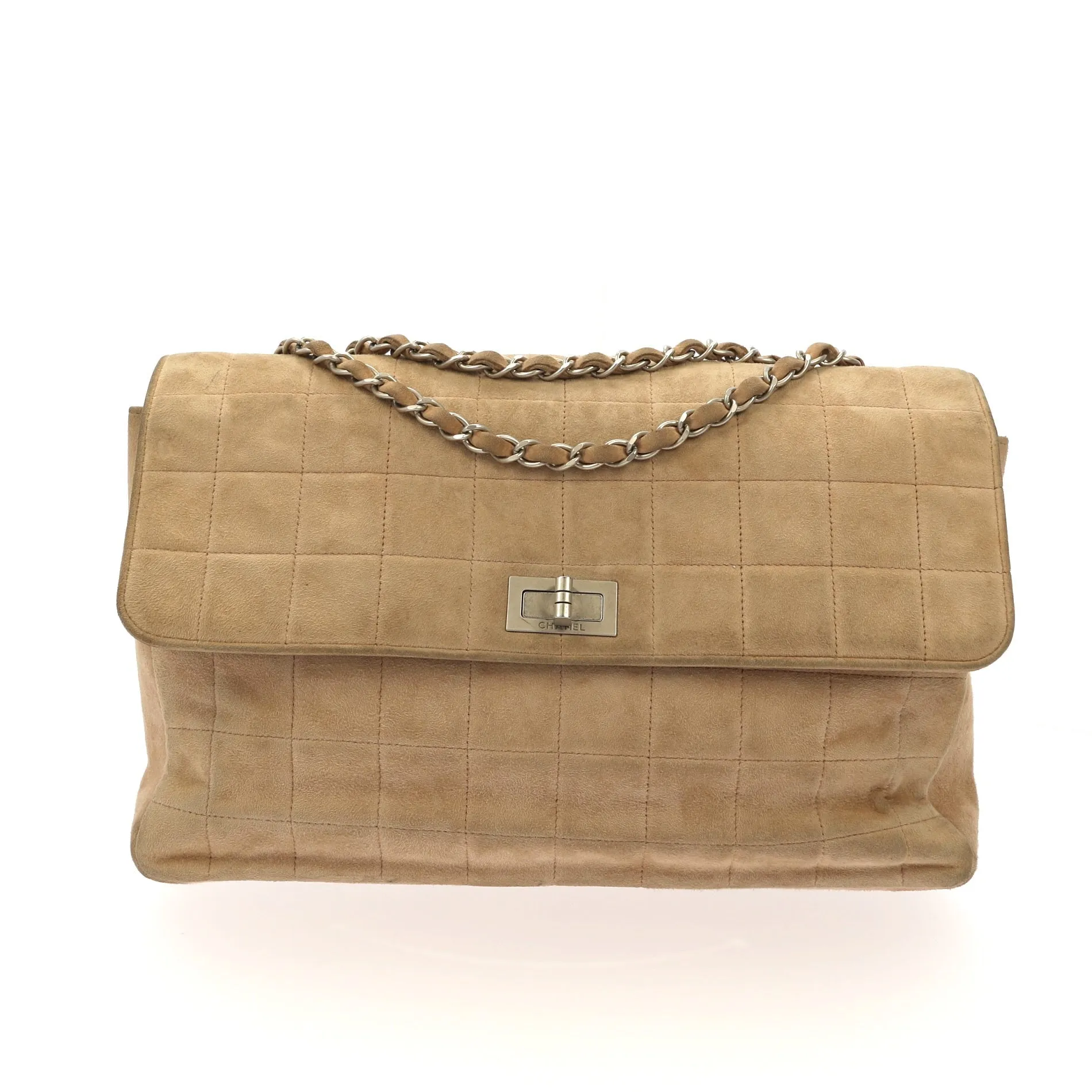 CHANEL 2.55 Shoulder Bag in Beige Suede