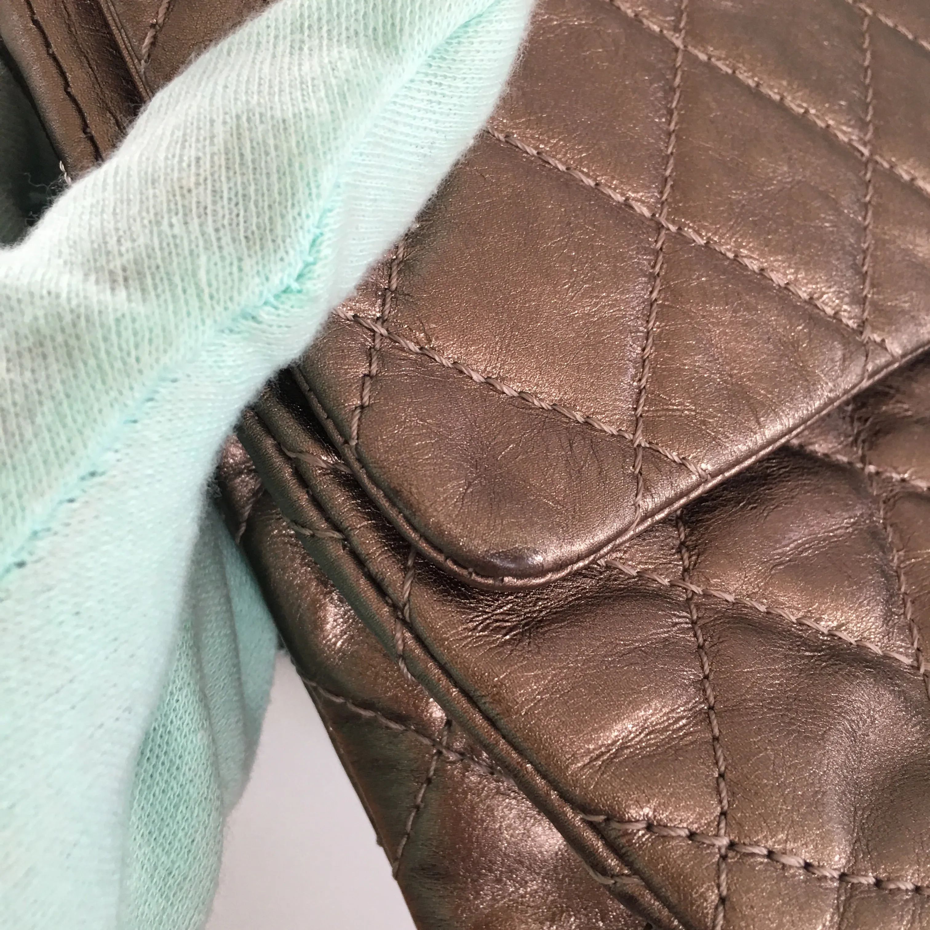 CHANEL 2.55 Shoulder Bag in Metallic Leather