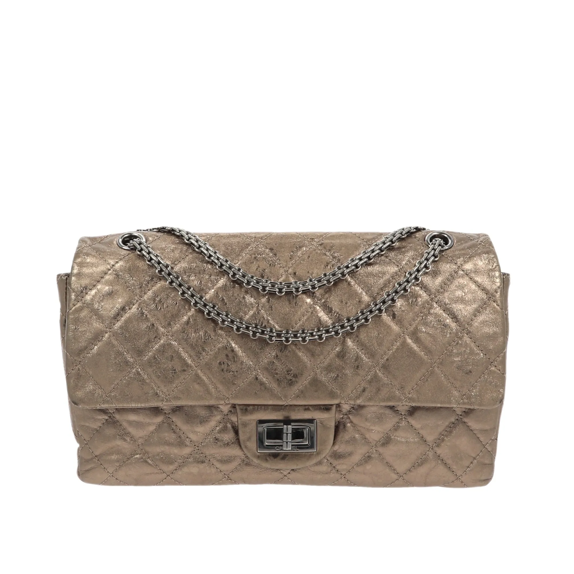 CHANEL 2.55 Shoulder Bag in Metallic Leather
