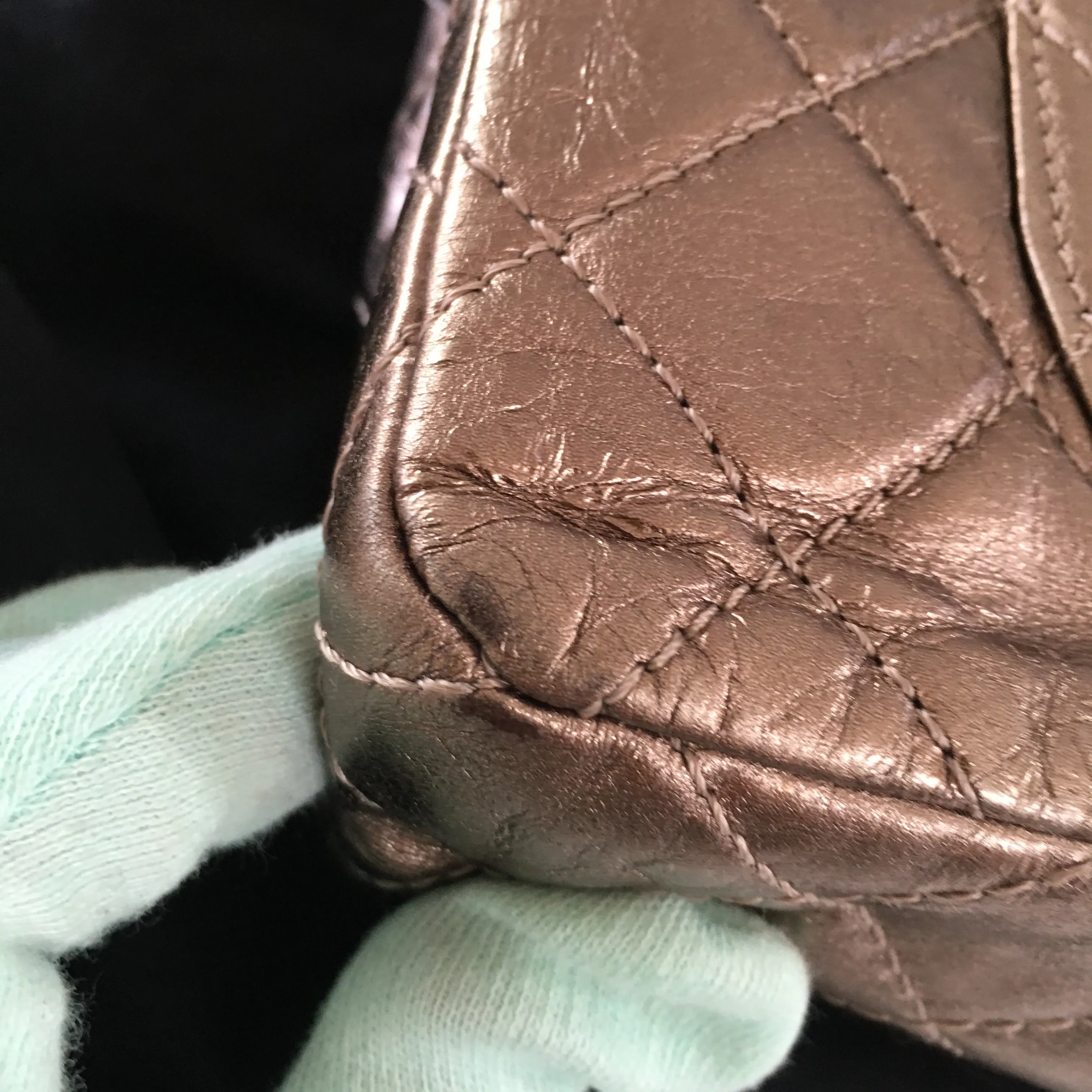 CHANEL 2.55 Shoulder Bag in Metallic Leather