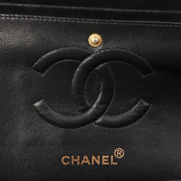 Chanel Around 1997 Made Suede Classic Flap Chain Bag 25Cm Black