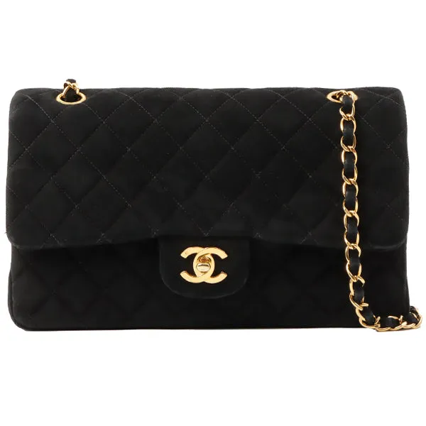 Chanel Around 1997 Made Suede Classic Flap Chain Bag 25Cm Black