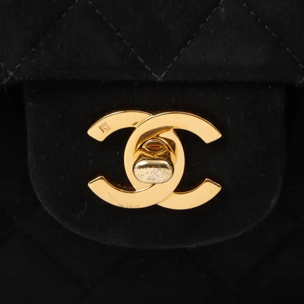 Chanel Around 1997 Made Suede Classic Flap Chain Bag 25Cm Black