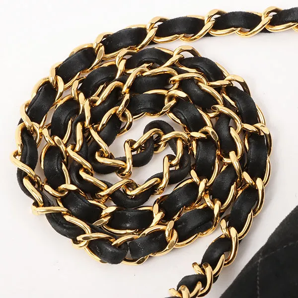 Chanel Around 1997 Made Suede Classic Flap Chain Bag 25Cm Black