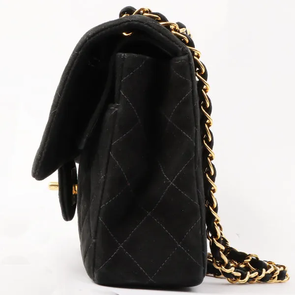 Chanel Around 1997 Made Suede Classic Flap Chain Bag 25Cm Black