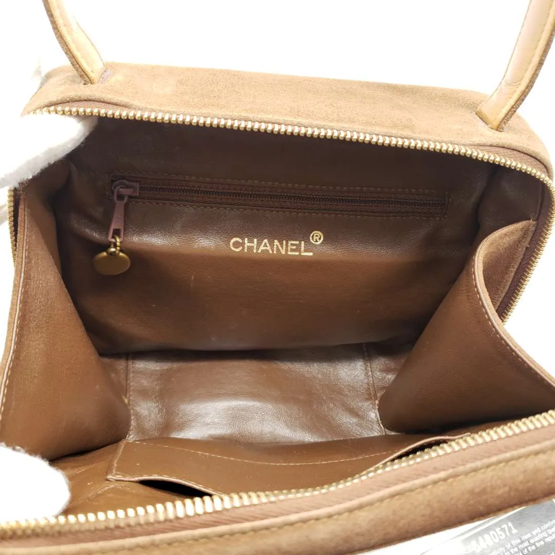 Chanel CC Suede Brown Rare Vintage Hand Bag