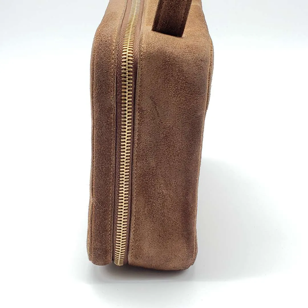 Chanel CC Suede Brown Rare Vintage Hand Bag