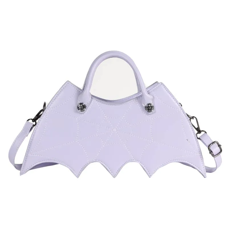 Embroidered bat PU handbag