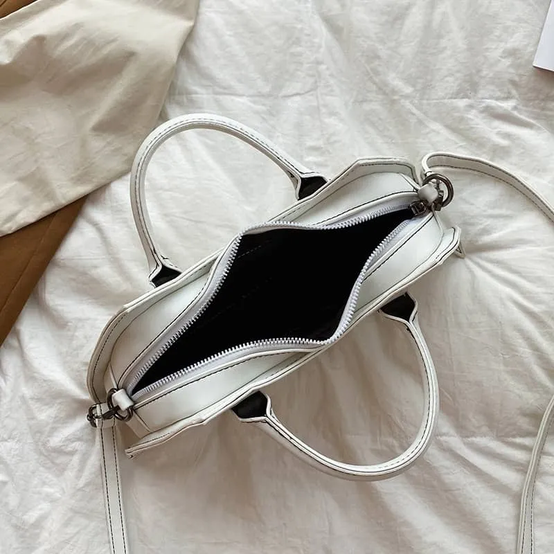 Embroidered bat PU handbag