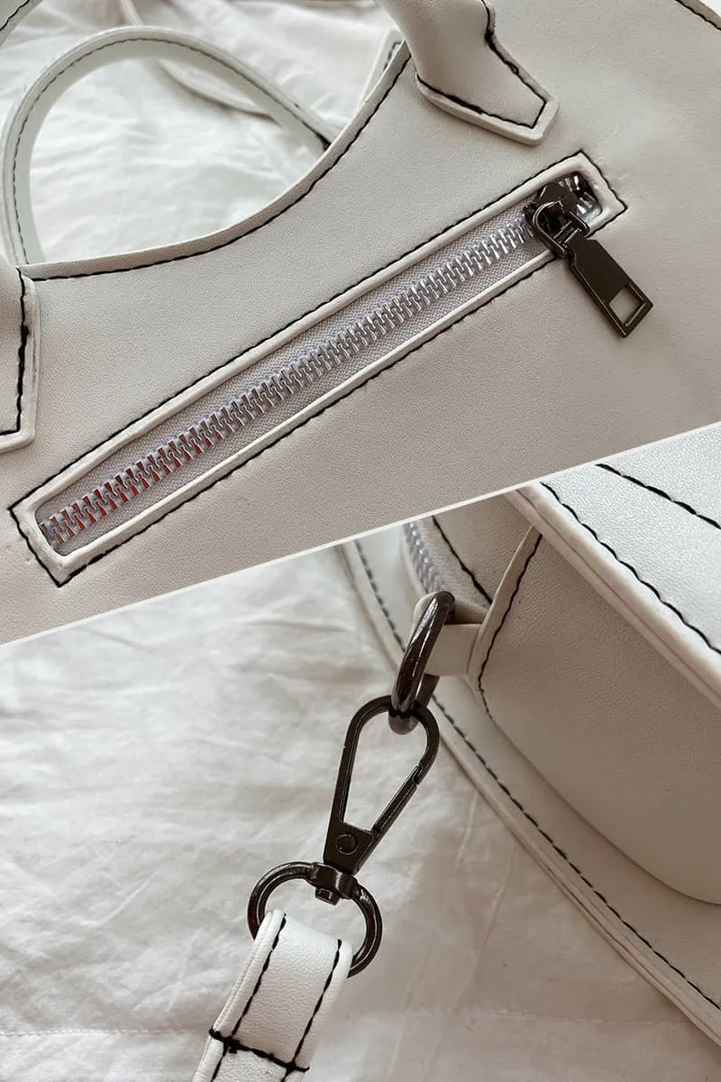 Embroidered bat PU handbag