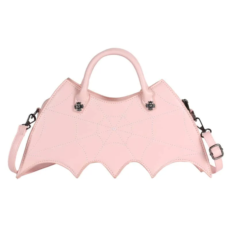 Embroidered bat PU handbag
