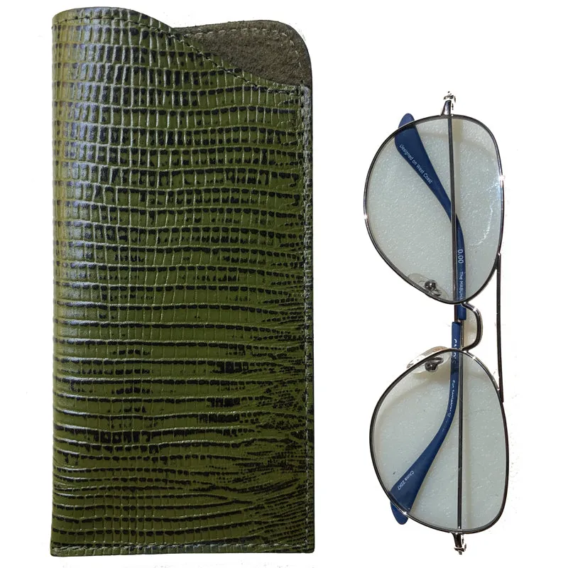 Eyeglass Case -Avocado Snake