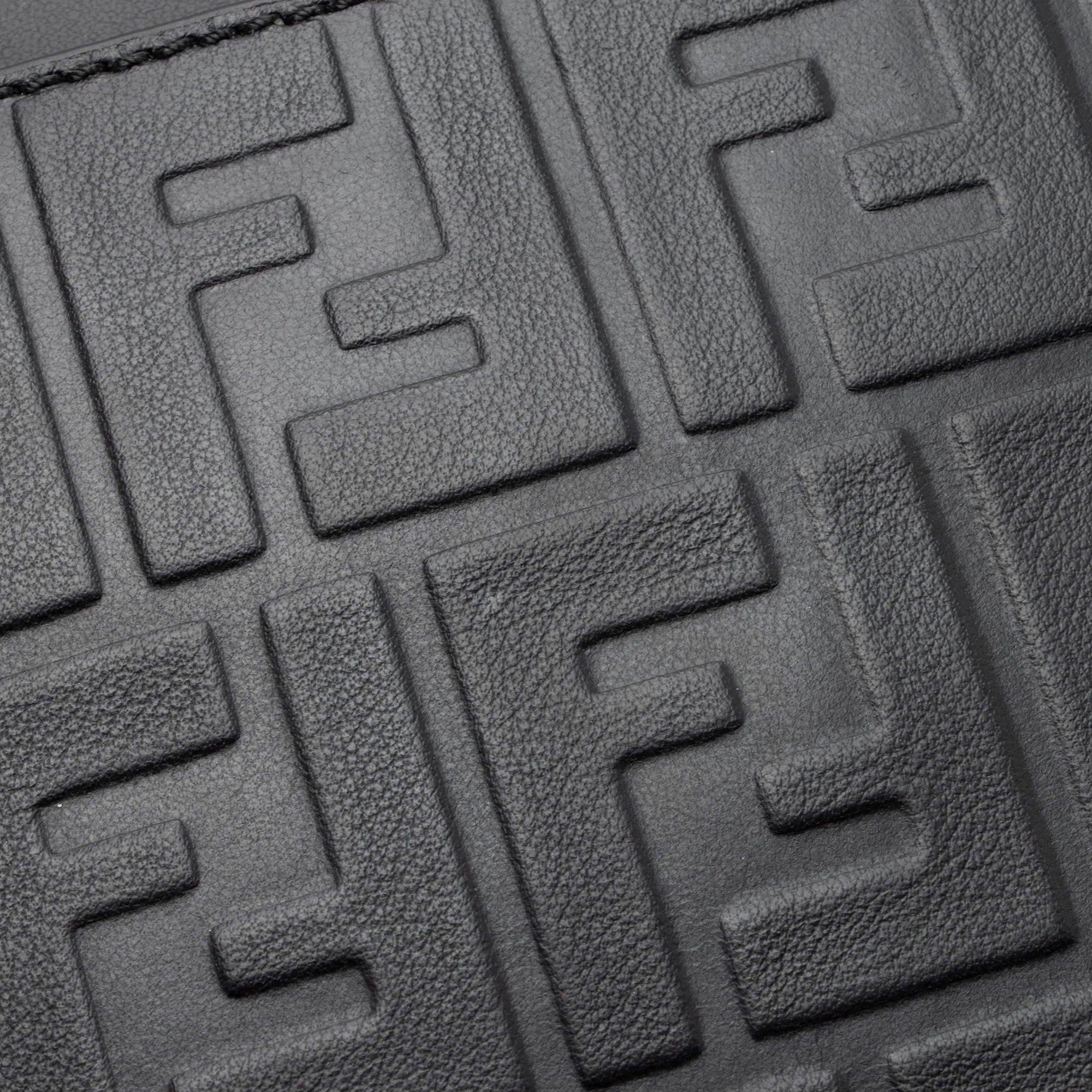Fendi FF Embossed Calfskin St. Zucca Messenger (SHF-QOa4iu)