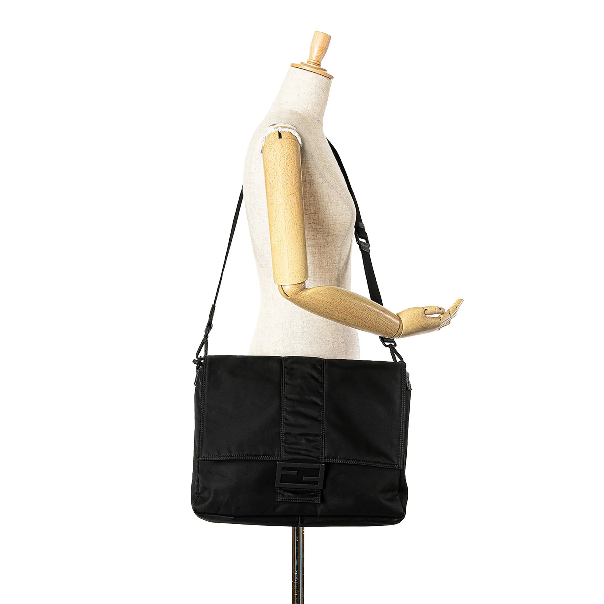 Fendi Nylon Baguette Messenger Bag