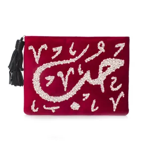 HOBB LOULOU RED VELVET POUCH