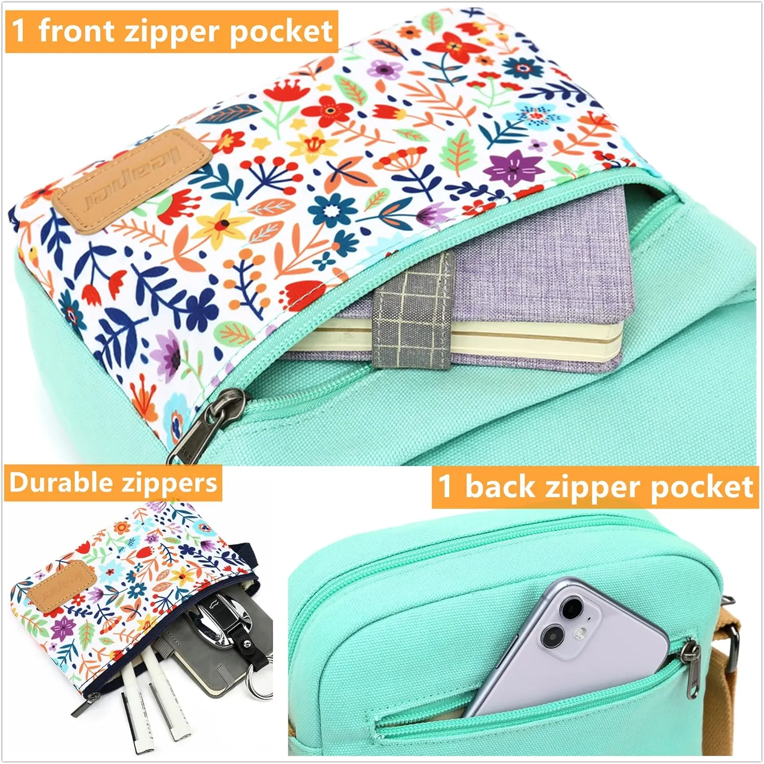 Leaper Girls Crossbody Purses for Kids 2 PCS Cross Body Bag Women Messenger Bag Girls Canvas Bag Cross Body Purse Set