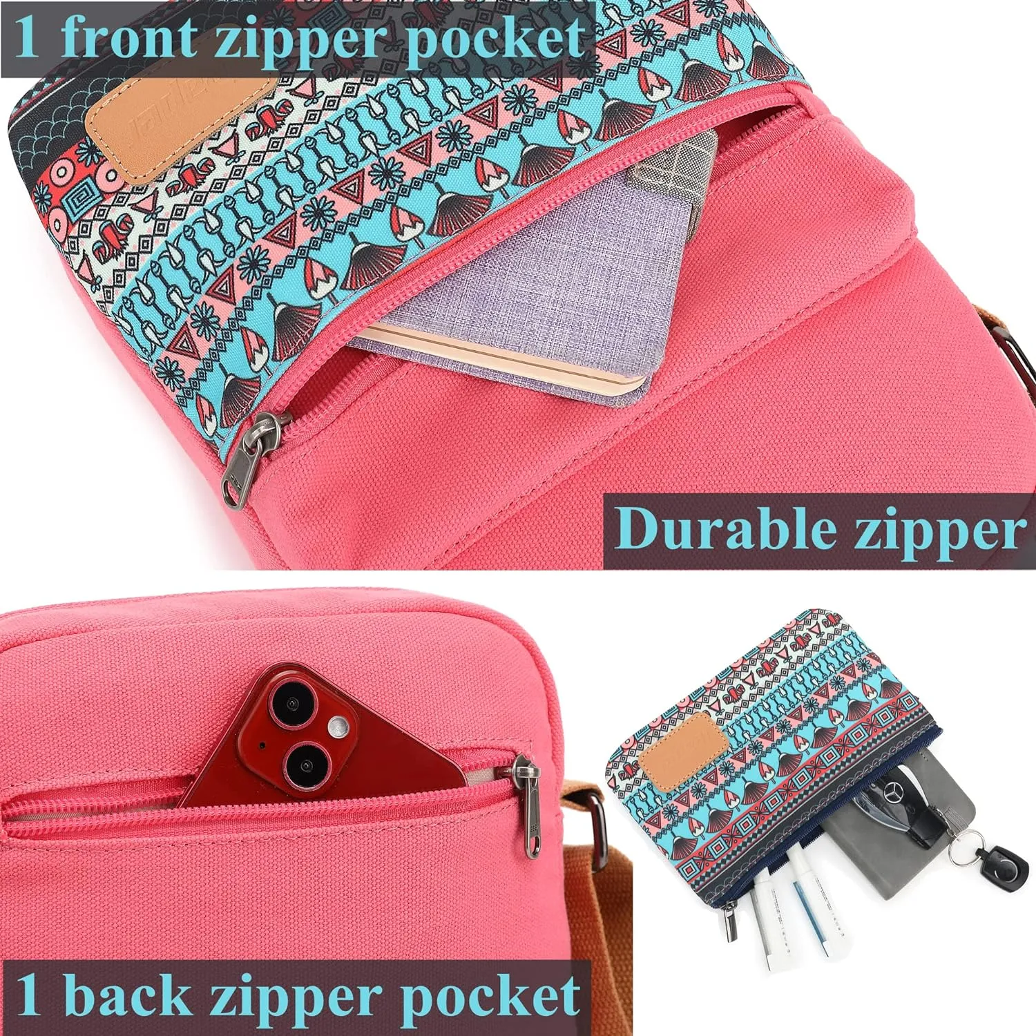 Leaper Girls Crossbody Purses for Kids 2 PCS Cross Body Bag Women Messenger Bag Girls Canvas Bag Cross Body Purse Set