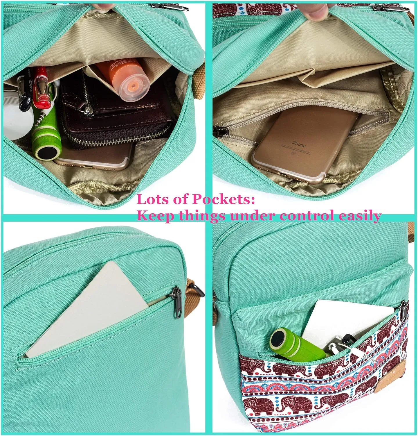 Leaper Girls Crossbody Purses for Kids 2 PCS Cross Body Bag Women Messenger Bag Girls Canvas Bag Cross Body Purse Set