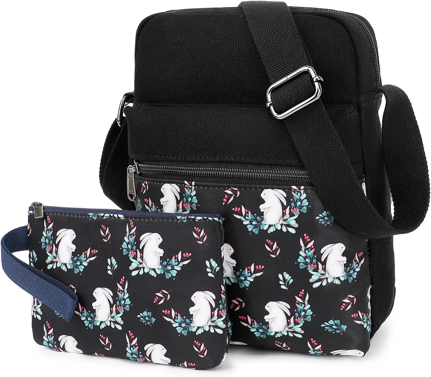 Leaper Girls Crossbody Purses for Kids 2 PCS Cross Body Bag Women Messenger Bag Girls Canvas Bag Cross Body Purse Set