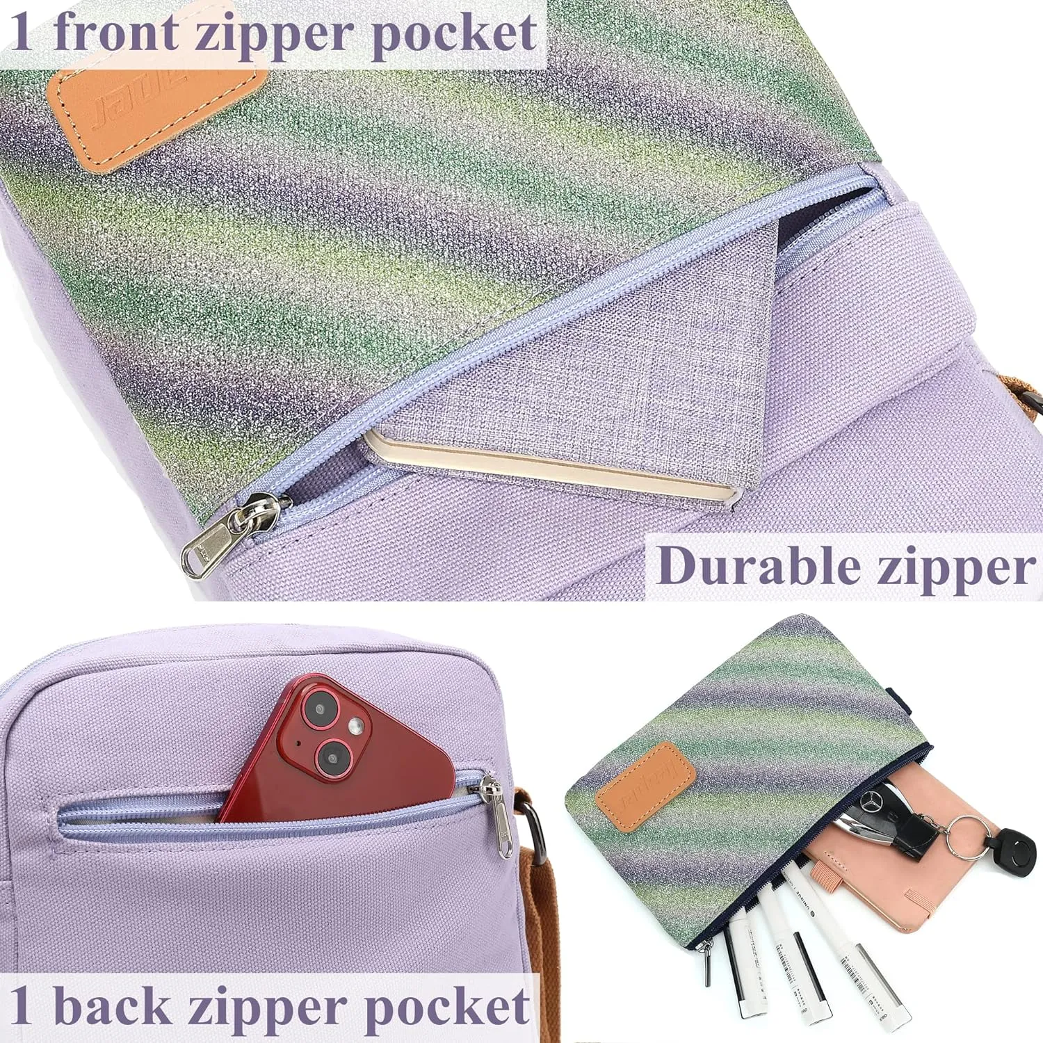 Leaper Girls Crossbody Purses for Kids 2 PCS Cross Body Bag Women Messenger Bag Girls Canvas Bag Cross Body Purse Set