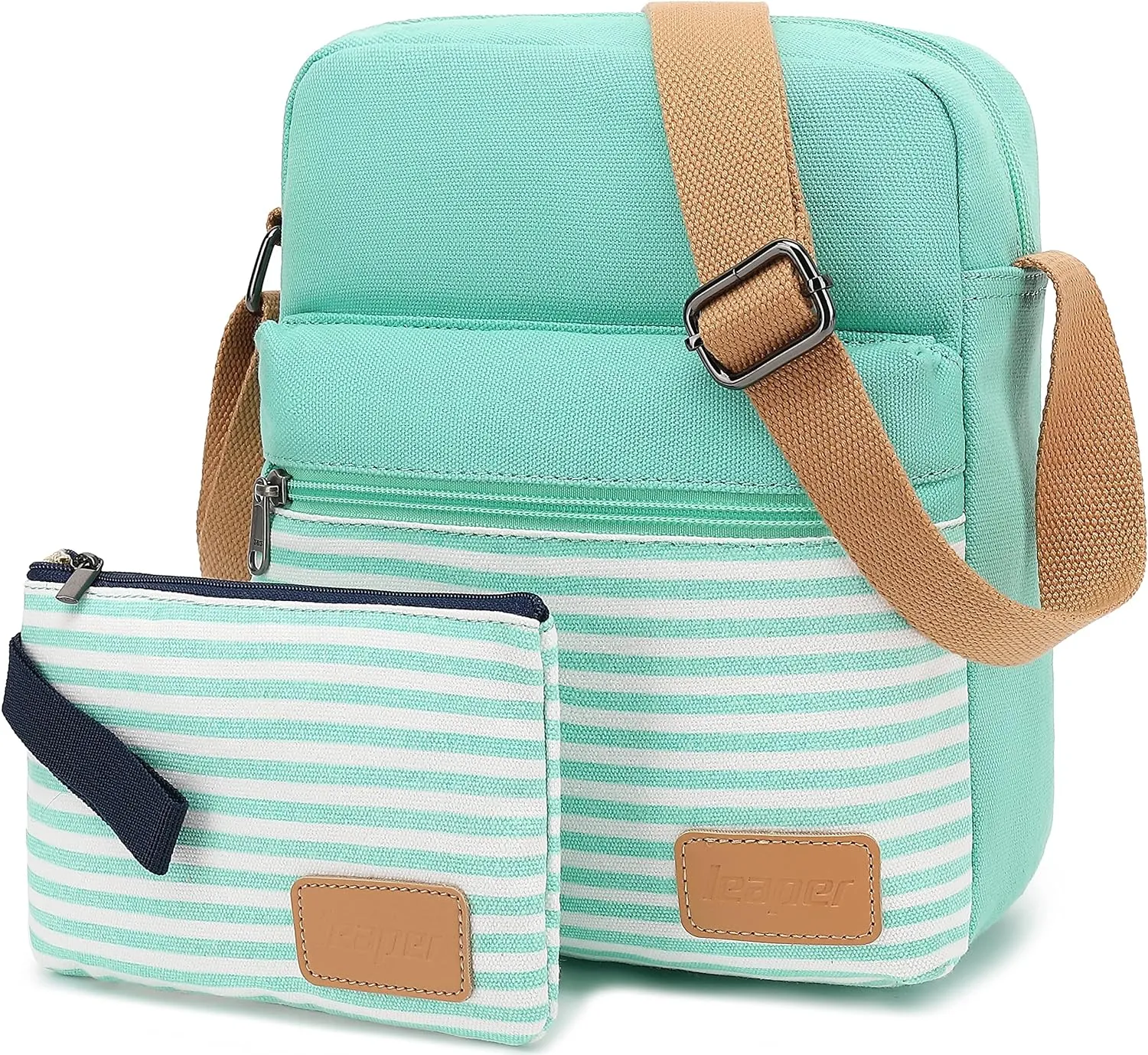 Leaper Girls Crossbody Purses for Kids 2 PCS Cross Body Bag Women Messenger Bag Girls Canvas Bag Cross Body Purse Set