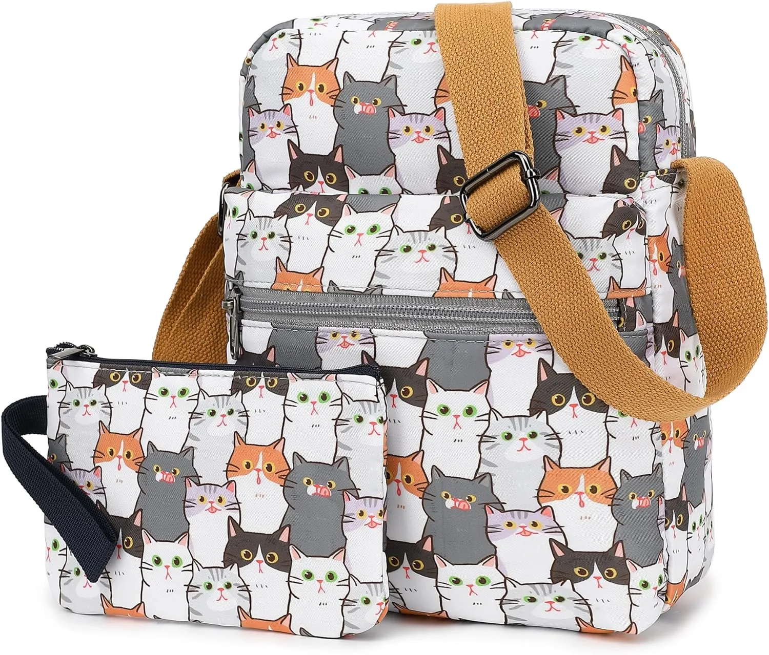 Leaper Girls Crossbody Purses for Kids 2 PCS Cross Body Bag Women Messenger Bag Girls Canvas Bag Cross Body Purse Set