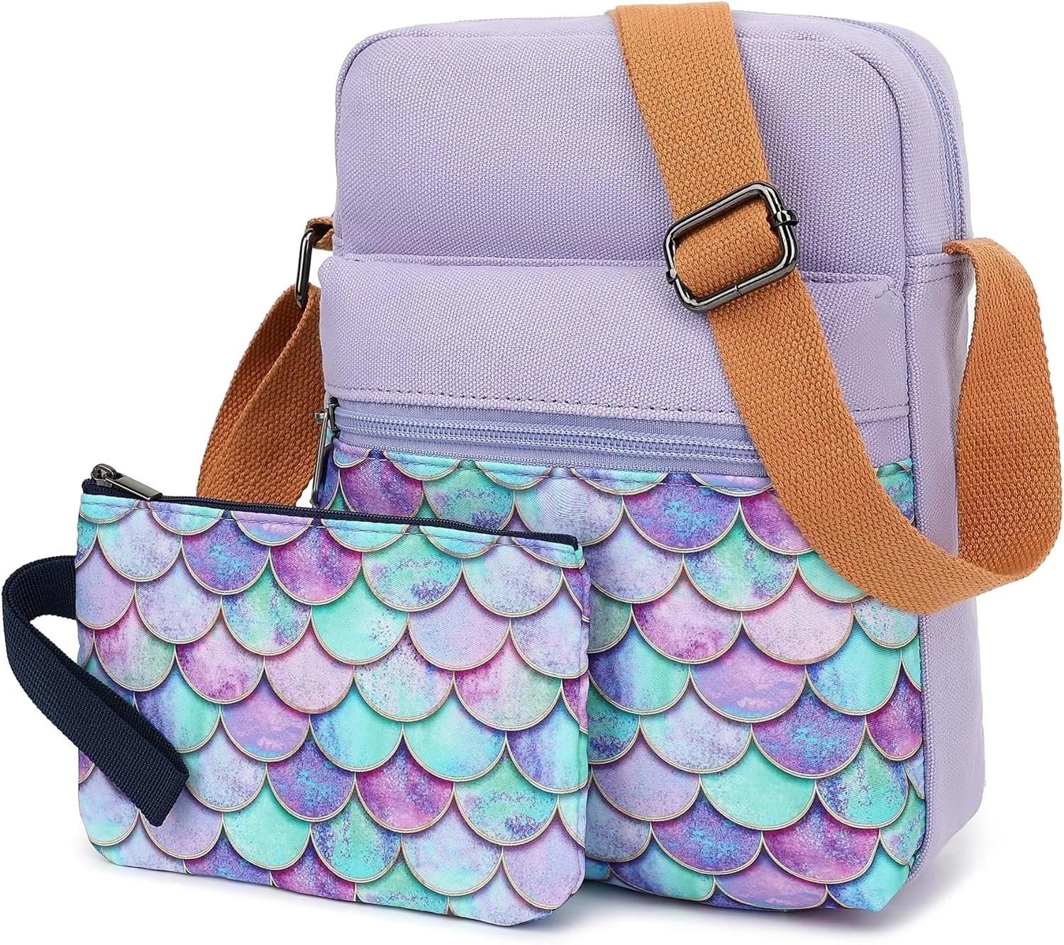 Leaper Girls Crossbody Purses for Kids 2 PCS Cross Body Bag Women Messenger Bag Girls Canvas Bag Cross Body Purse Set