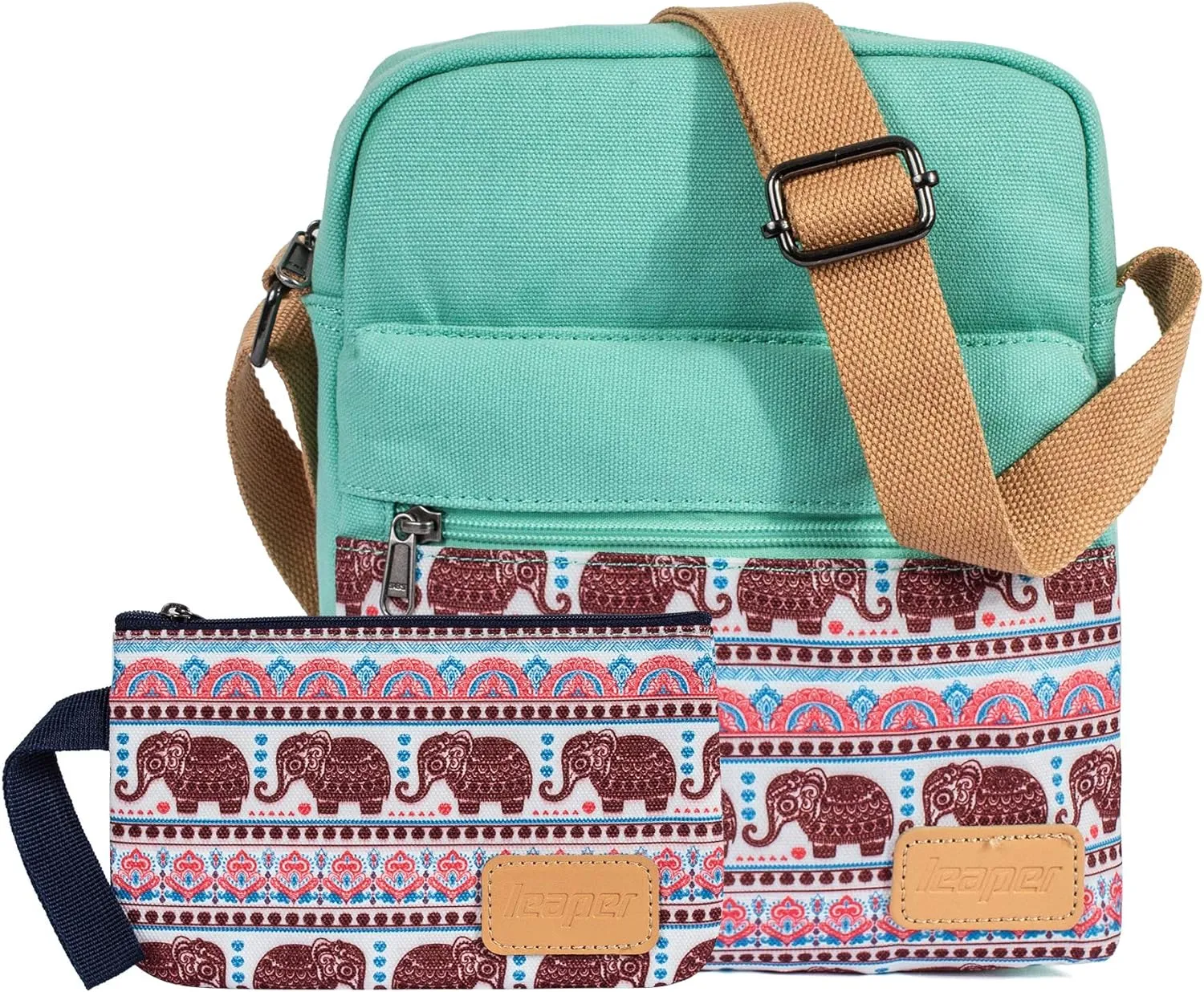Leaper Girls Crossbody Purses for Kids 2 PCS Cross Body Bag Women Messenger Bag Girls Canvas Bag Cross Body Purse Set