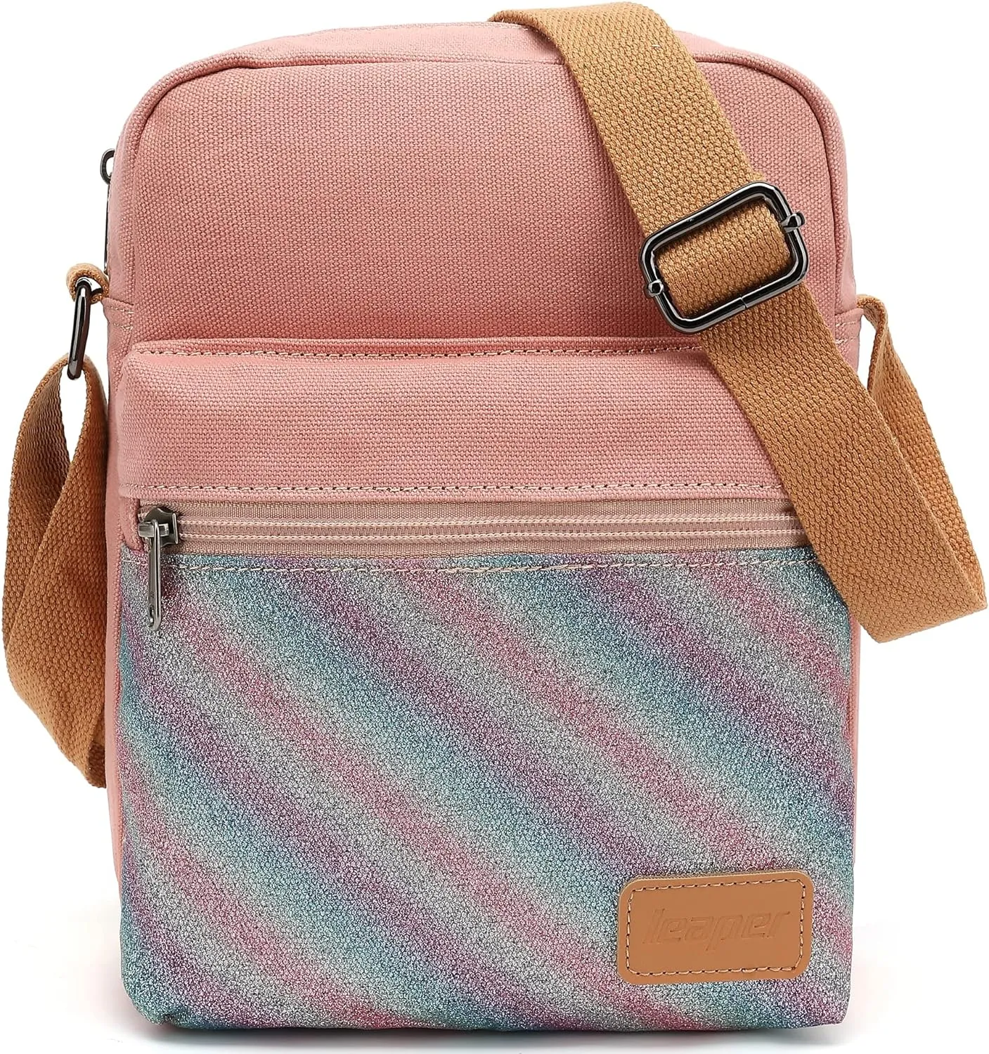 Leaper Girls Crossbody Purses for Kids 2 PCS Cross Body Bag Women Messenger Bag Girls Canvas Bag Cross Body Purse Set