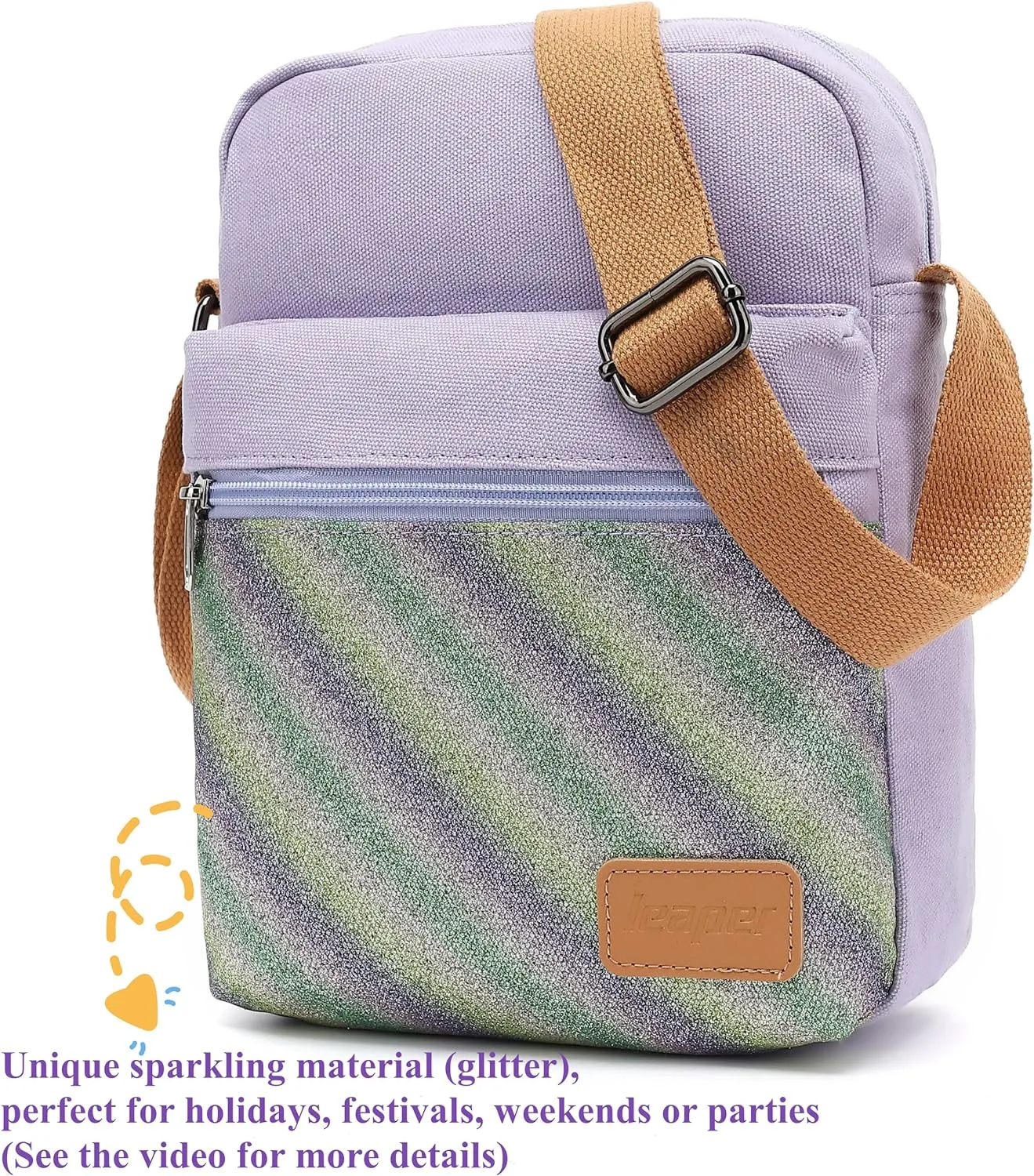 Leaper Girls Crossbody Purses for Kids 2 PCS Cross Body Bag Women Messenger Bag Girls Canvas Bag Cross Body Purse Set