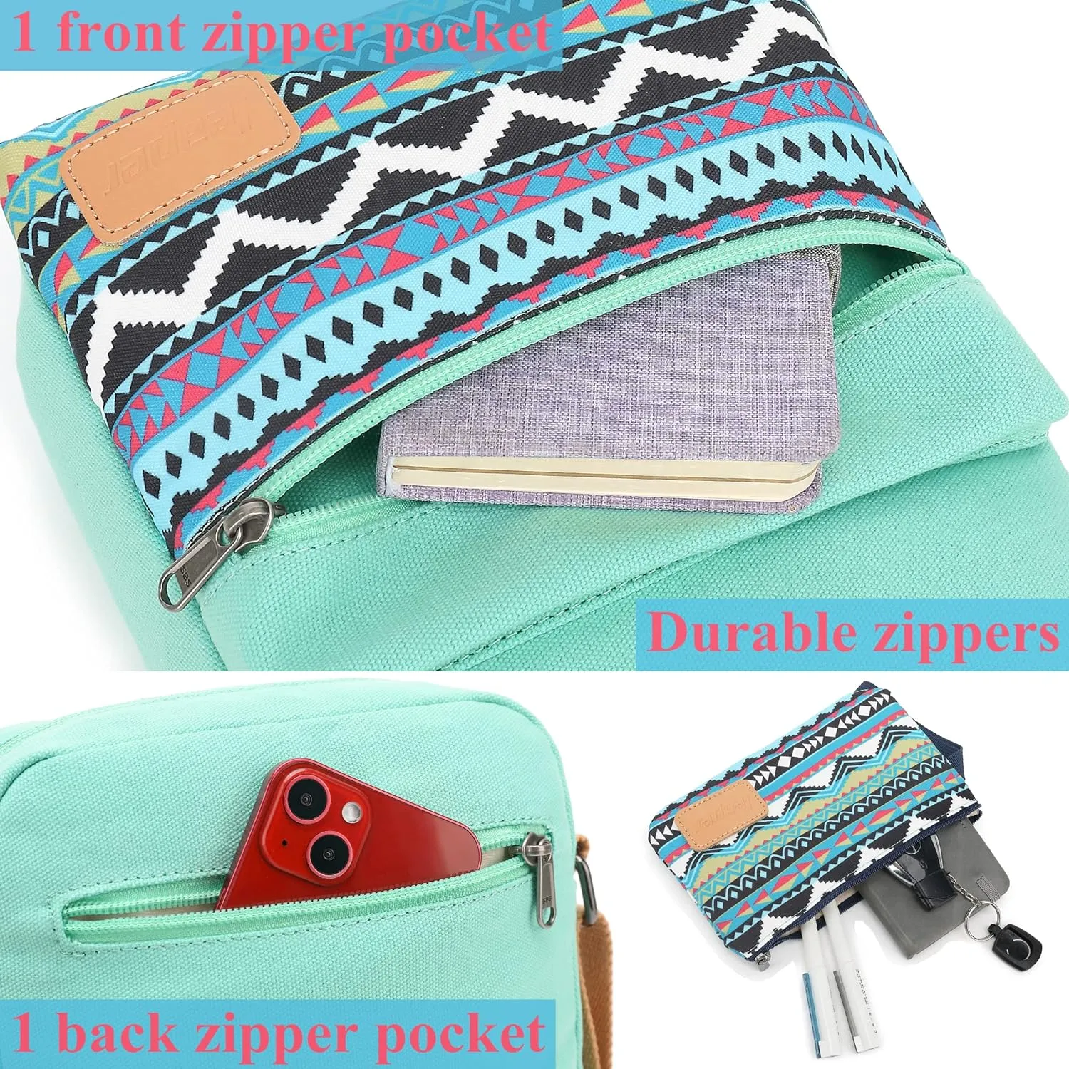 Leaper Girls Crossbody Purses for Kids 2 PCS Cross Body Bag Women Messenger Bag Girls Canvas Bag Cross Body Purse Set