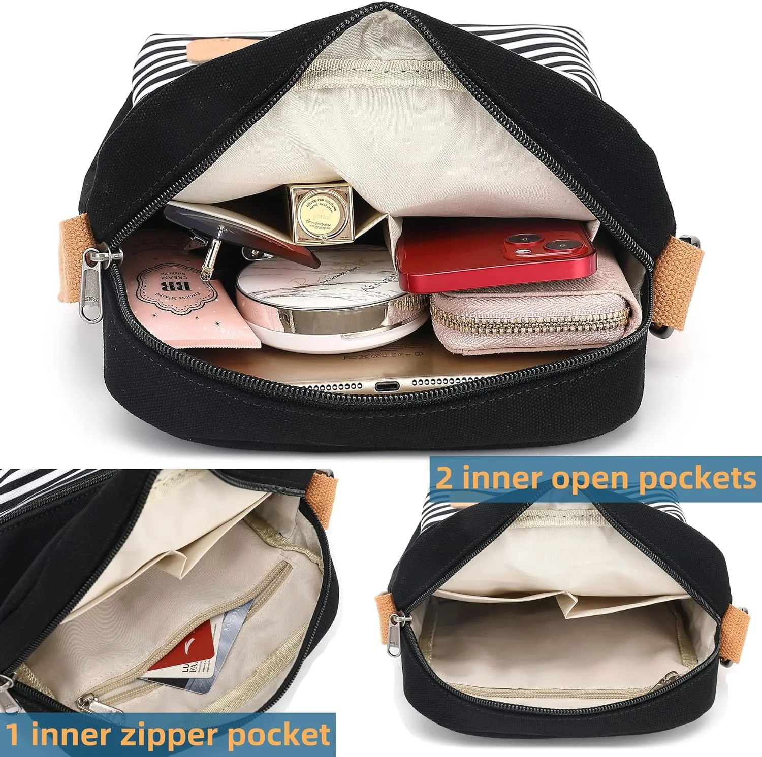 Leaper Girls Crossbody Purses for Kids 2 PCS Cross Body Bag Women Messenger Bag Girls Canvas Bag Cross Body Purse Set