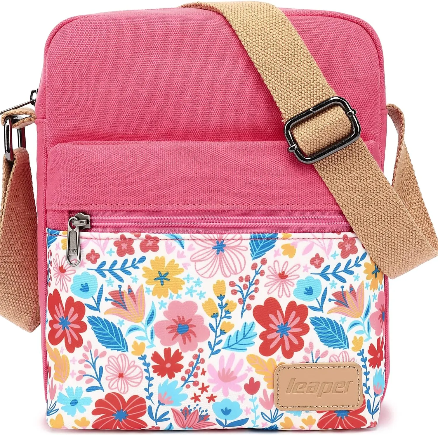 Leaper Girls Crossbody Purses for Kids 2 PCS Cross Body Bag Women Messenger Bag Girls Canvas Bag Cross Body Purse Set