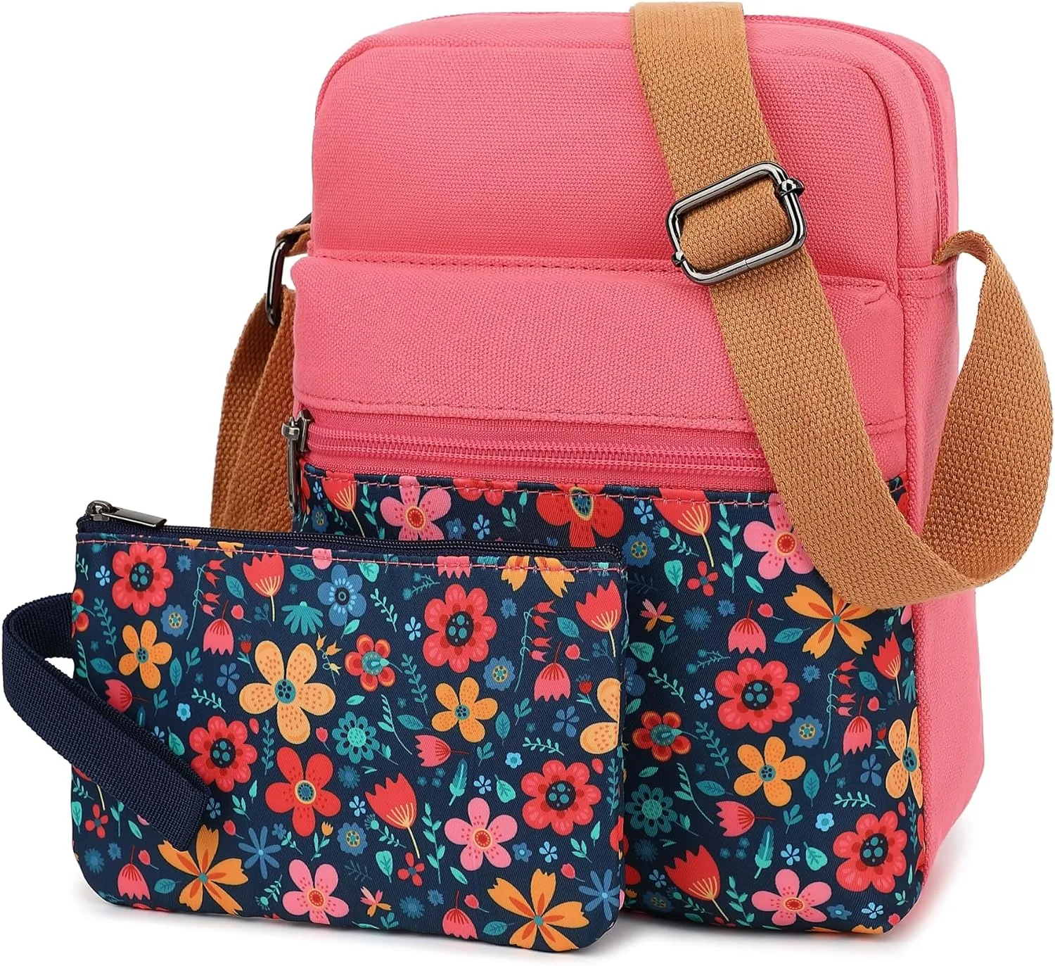 Leaper Girls Crossbody Purses for Kids 2 PCS Cross Body Bag Women Messenger Bag Girls Canvas Bag Cross Body Purse Set