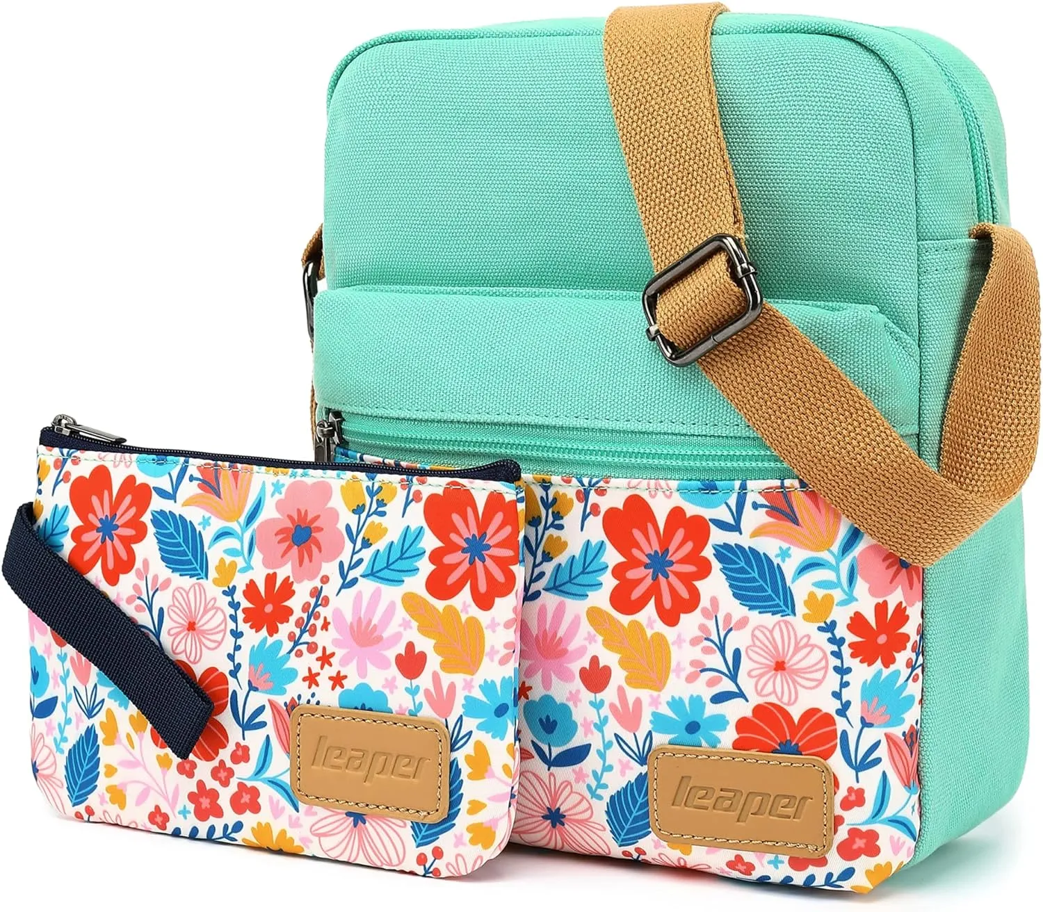 Leaper Girls Crossbody Purses for Kids 2 PCS Cross Body Bag Women Messenger Bag Girls Canvas Bag Cross Body Purse Set