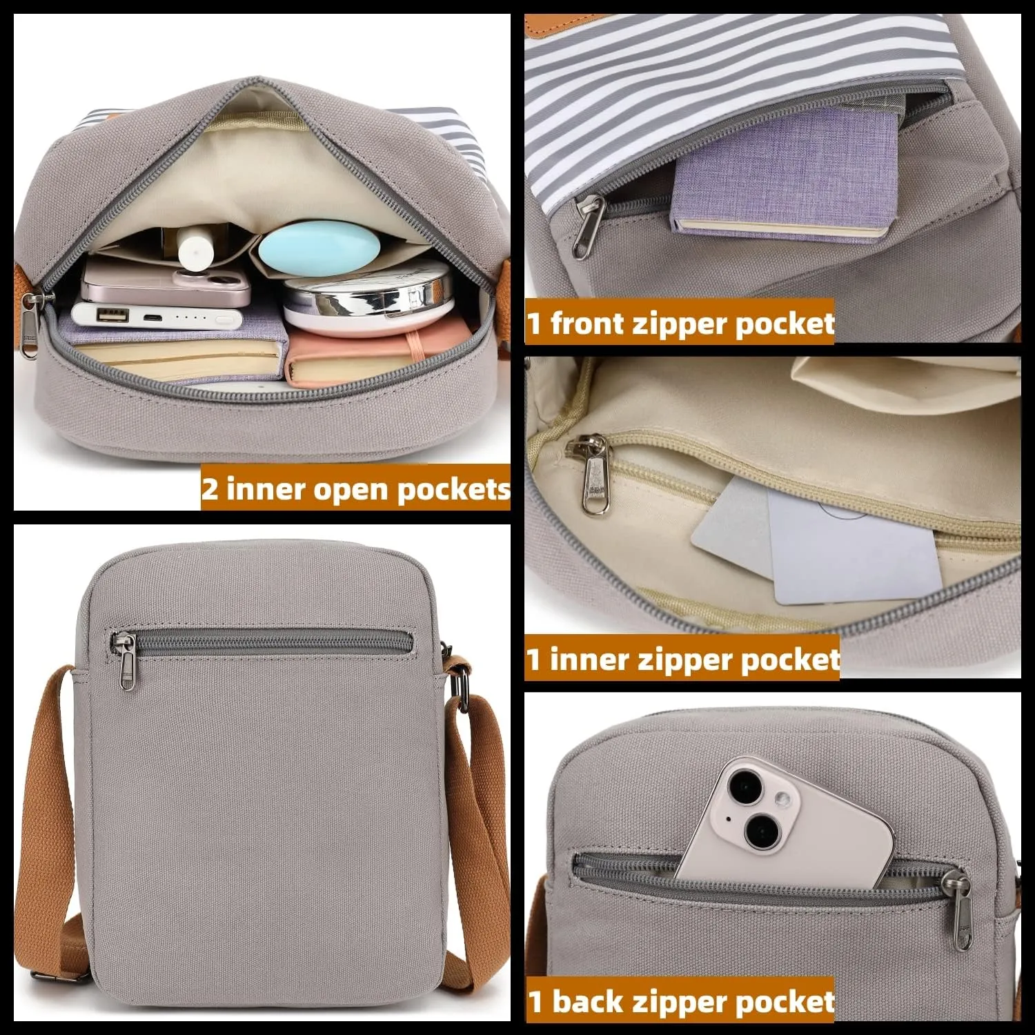 Leaper Girls Crossbody Purses for Kids 2 PCS Cross Body Bag Women Messenger Bag Girls Canvas Bag Cross Body Purse Set