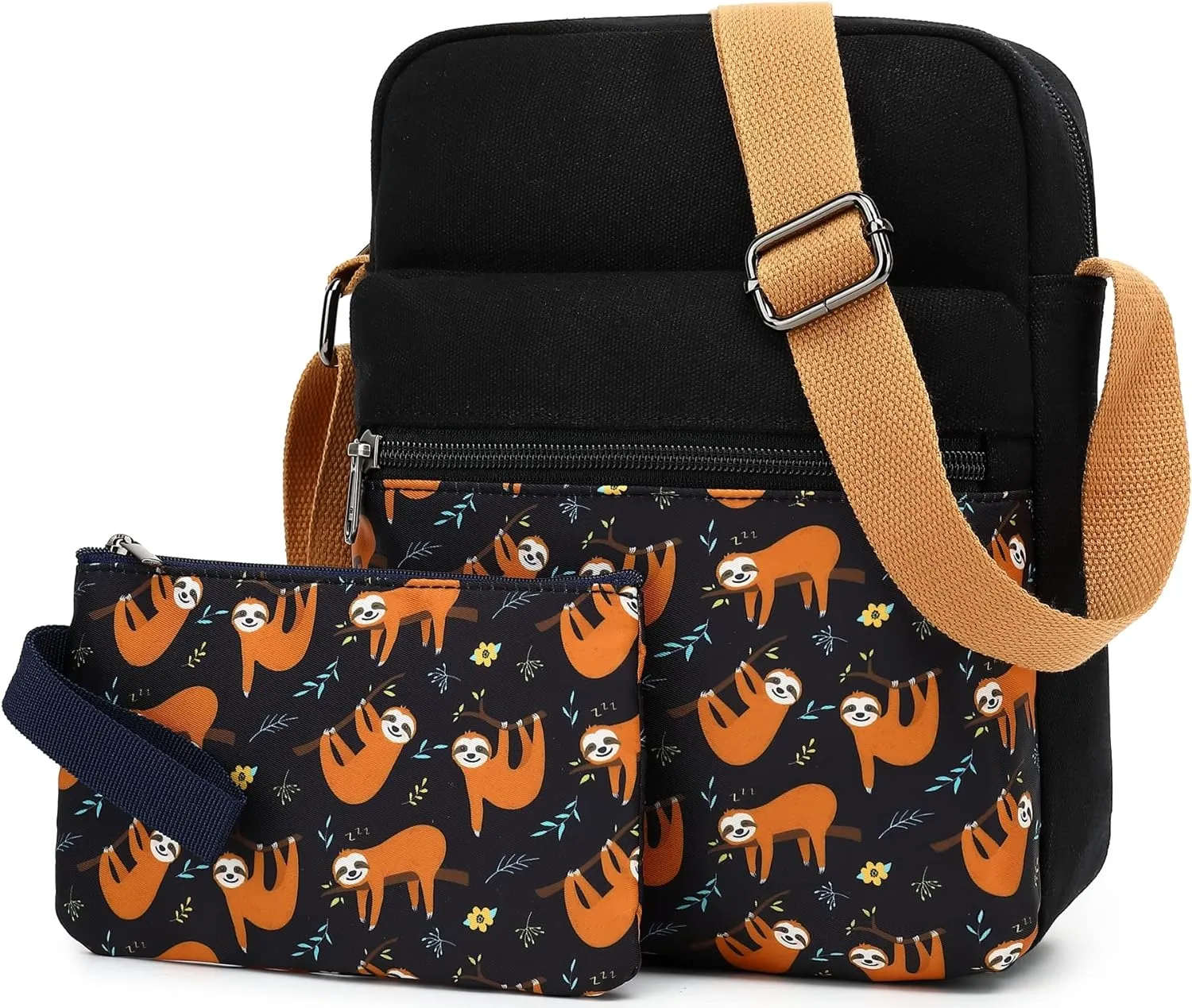 Leaper Girls Crossbody Purses for Kids 2 PCS Cross Body Bag Women Messenger Bag Girls Canvas Bag Cross Body Purse Set
