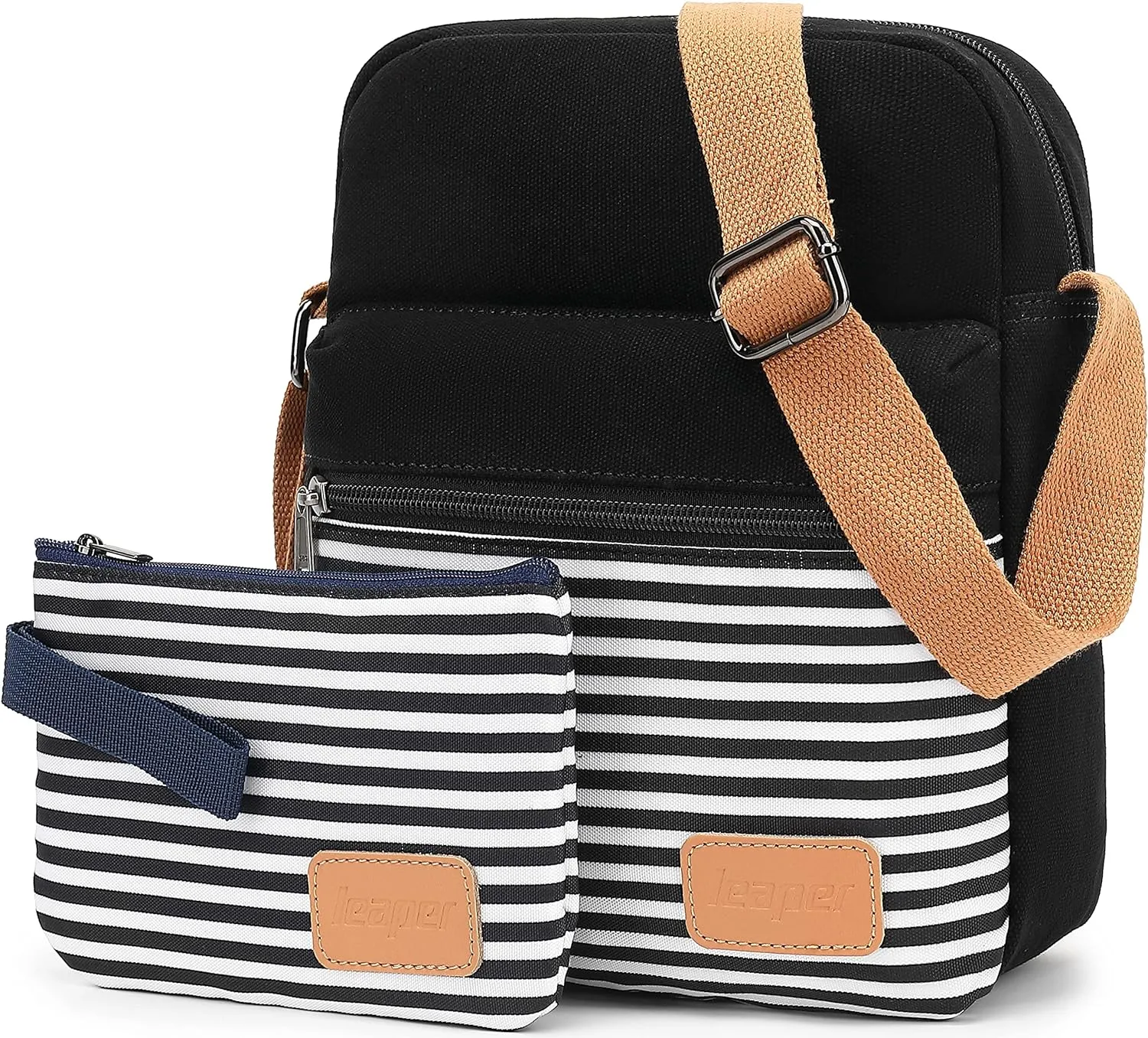 Leaper Girls Crossbody Purses for Kids 2 PCS Cross Body Bag Women Messenger Bag Girls Canvas Bag Cross Body Purse Set
