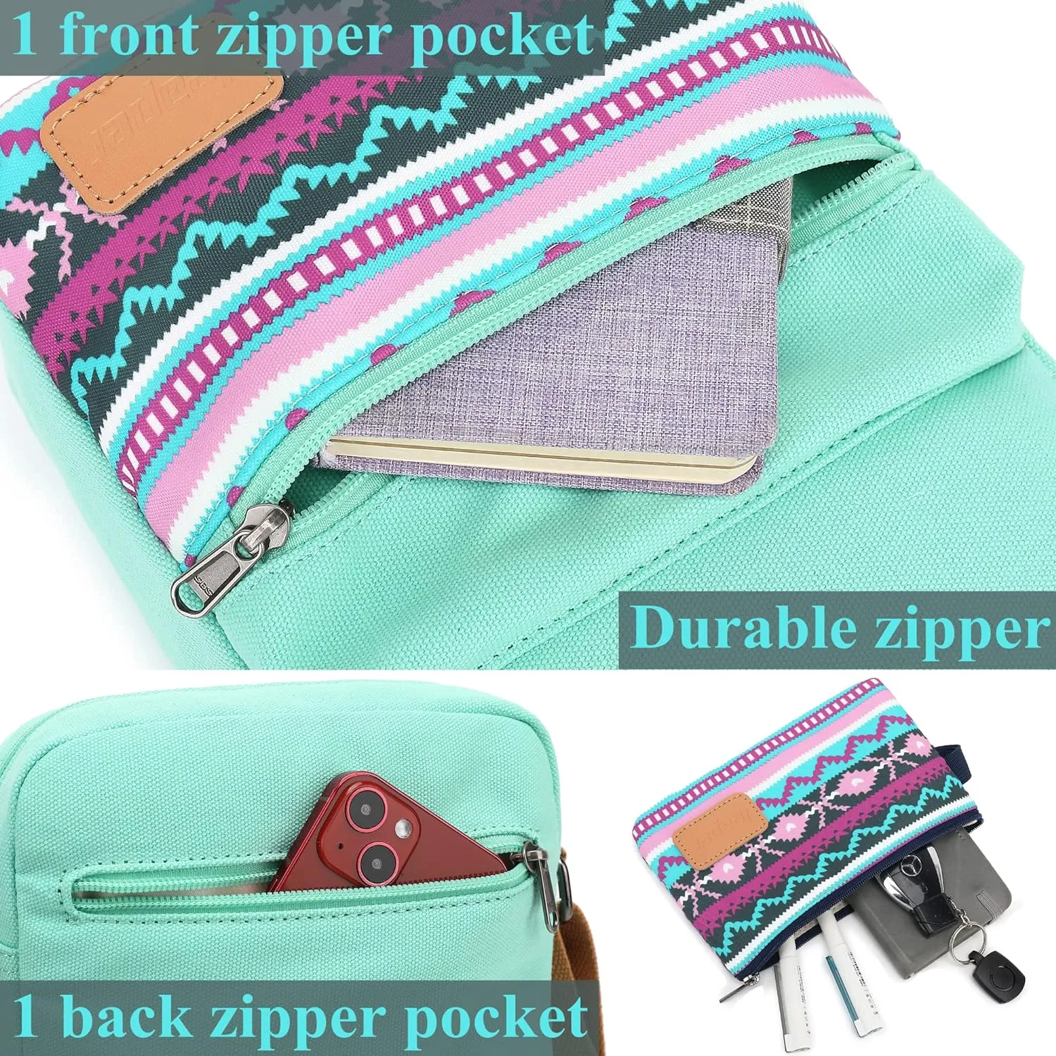Leaper Girls Crossbody Purses for Kids 2 PCS Cross Body Bag Women Messenger Bag Girls Canvas Bag Cross Body Purse Set