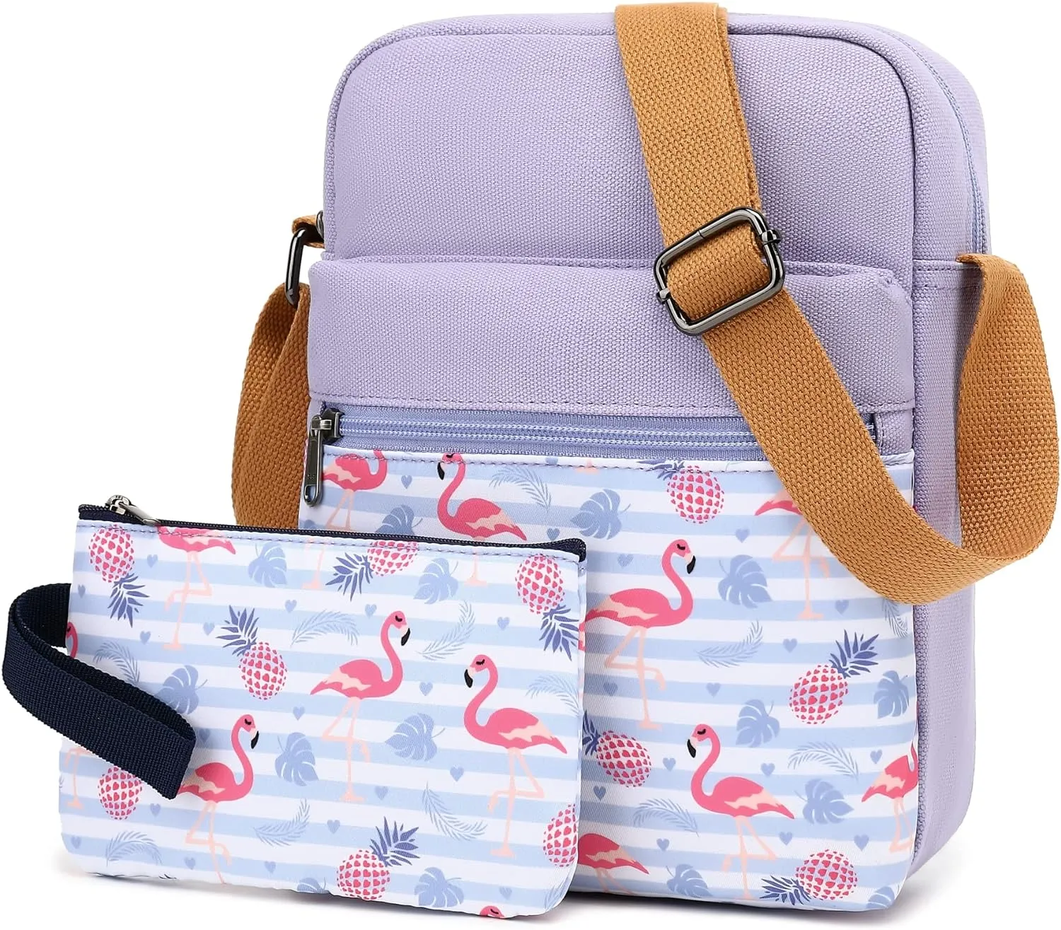 Leaper Girls Crossbody Purses for Kids 2 PCS Cross Body Bag Women Messenger Bag Girls Canvas Bag Cross Body Purse Set
