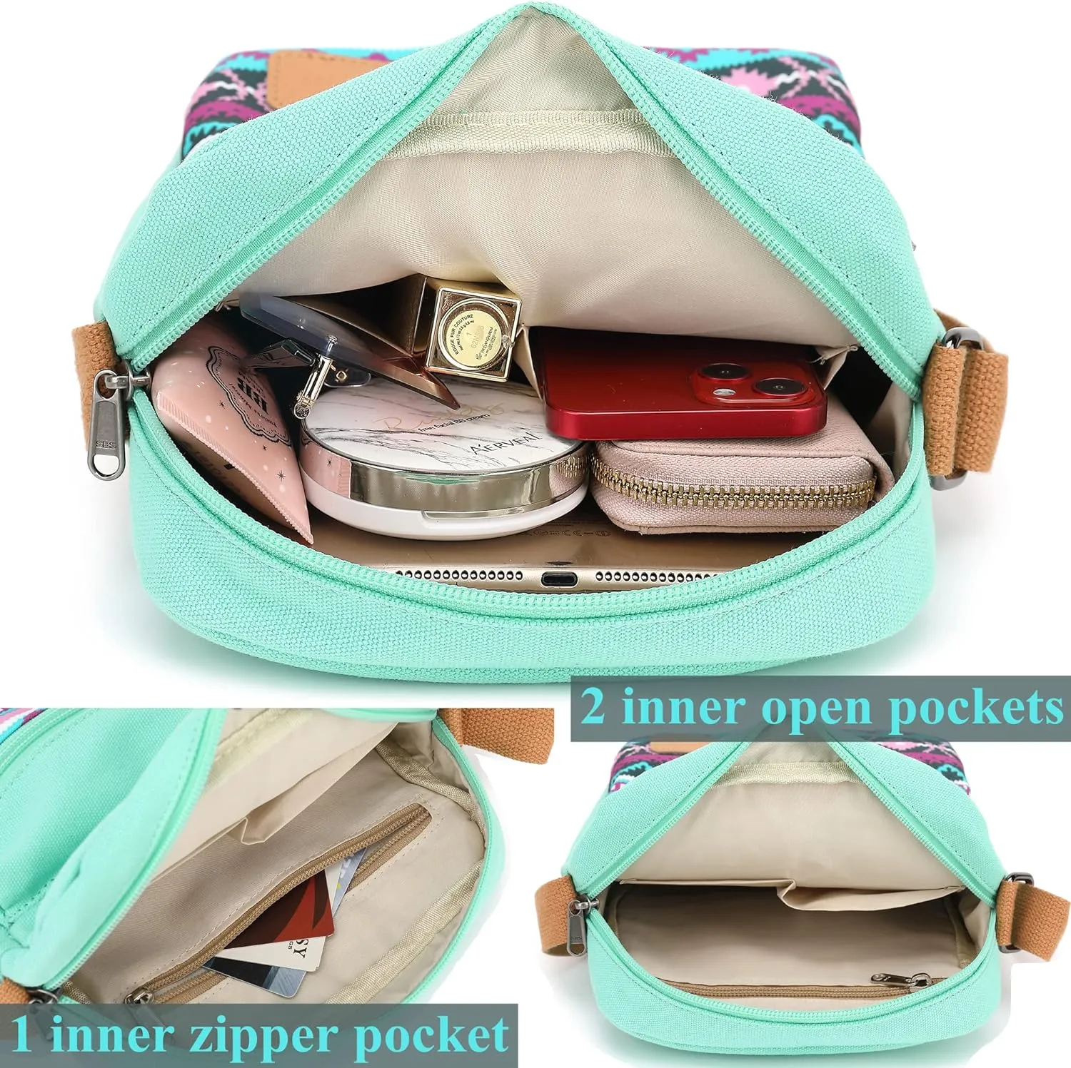 Leaper Girls Crossbody Purses for Kids 2 PCS Cross Body Bag Women Messenger Bag Girls Canvas Bag Cross Body Purse Set