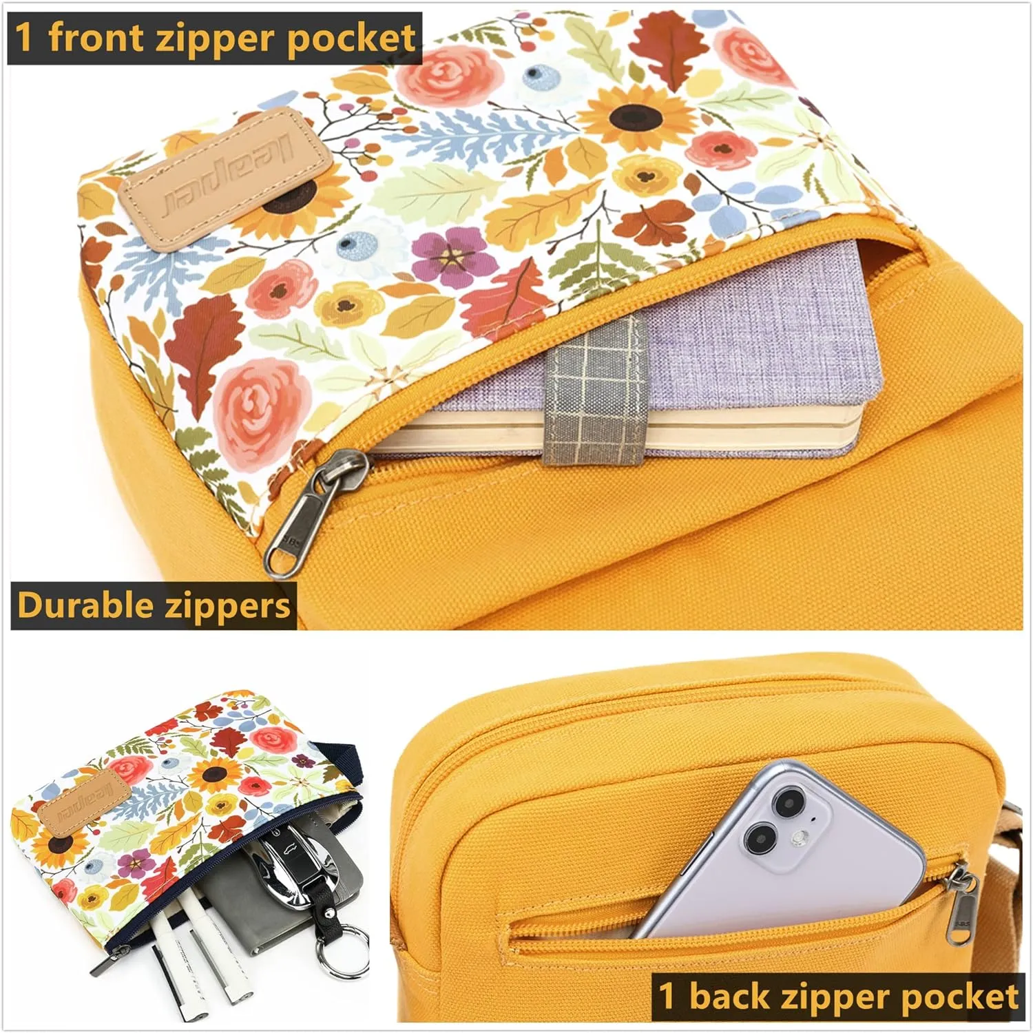 Leaper Girls Crossbody Purses for Kids 2 PCS Cross Body Bag Women Messenger Bag Girls Canvas Bag Cross Body Purse Set