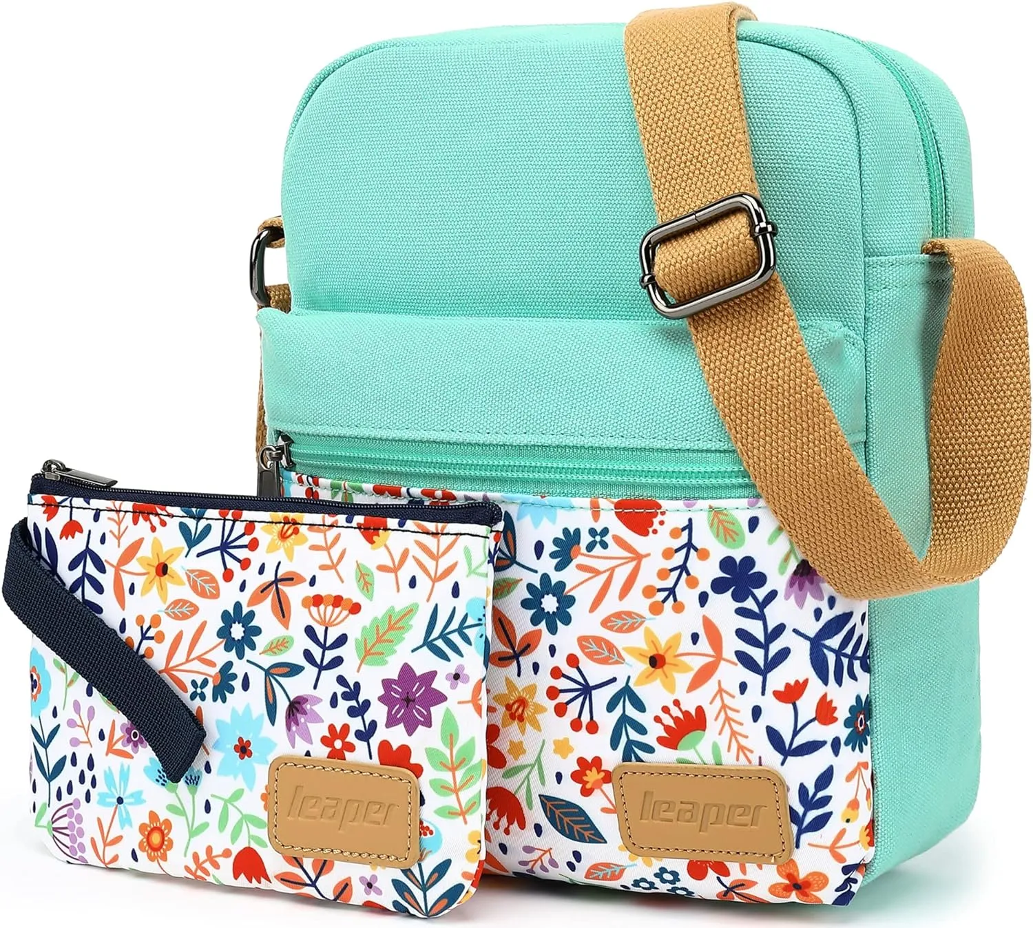 Leaper Girls Crossbody Purses for Kids 2 PCS Cross Body Bag Women Messenger Bag Girls Canvas Bag Cross Body Purse Set