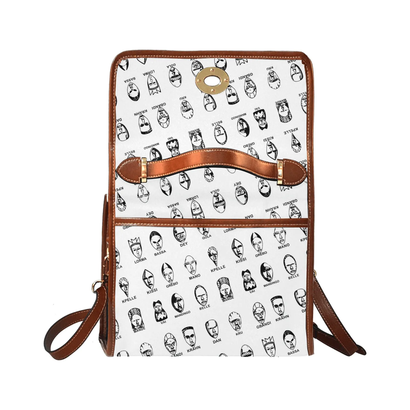 Liberia 16 Tribes Waterproof Canvas Bag-Brown