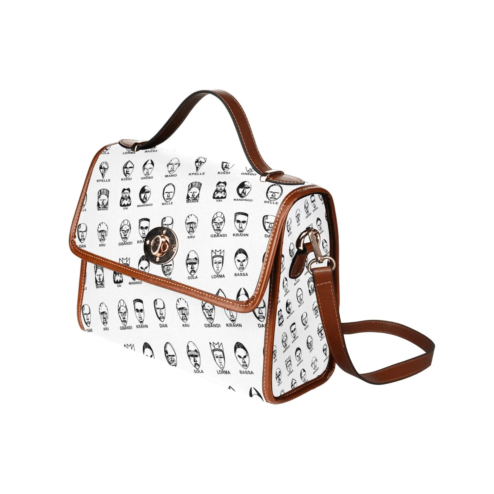 Liberia 16 Tribes Waterproof Canvas Bag-Brown