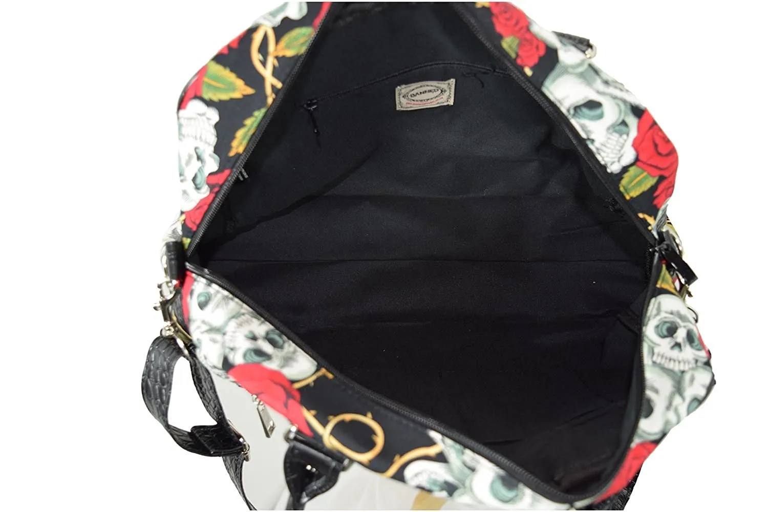 Lost Queen Alternative Gothic Valentine Skull & Roses Tattoo Handbag