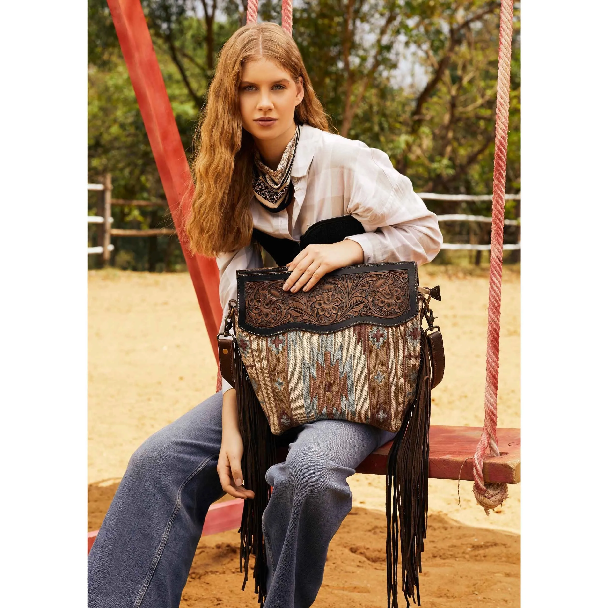 Mercury Leather Western Crossbody Purse